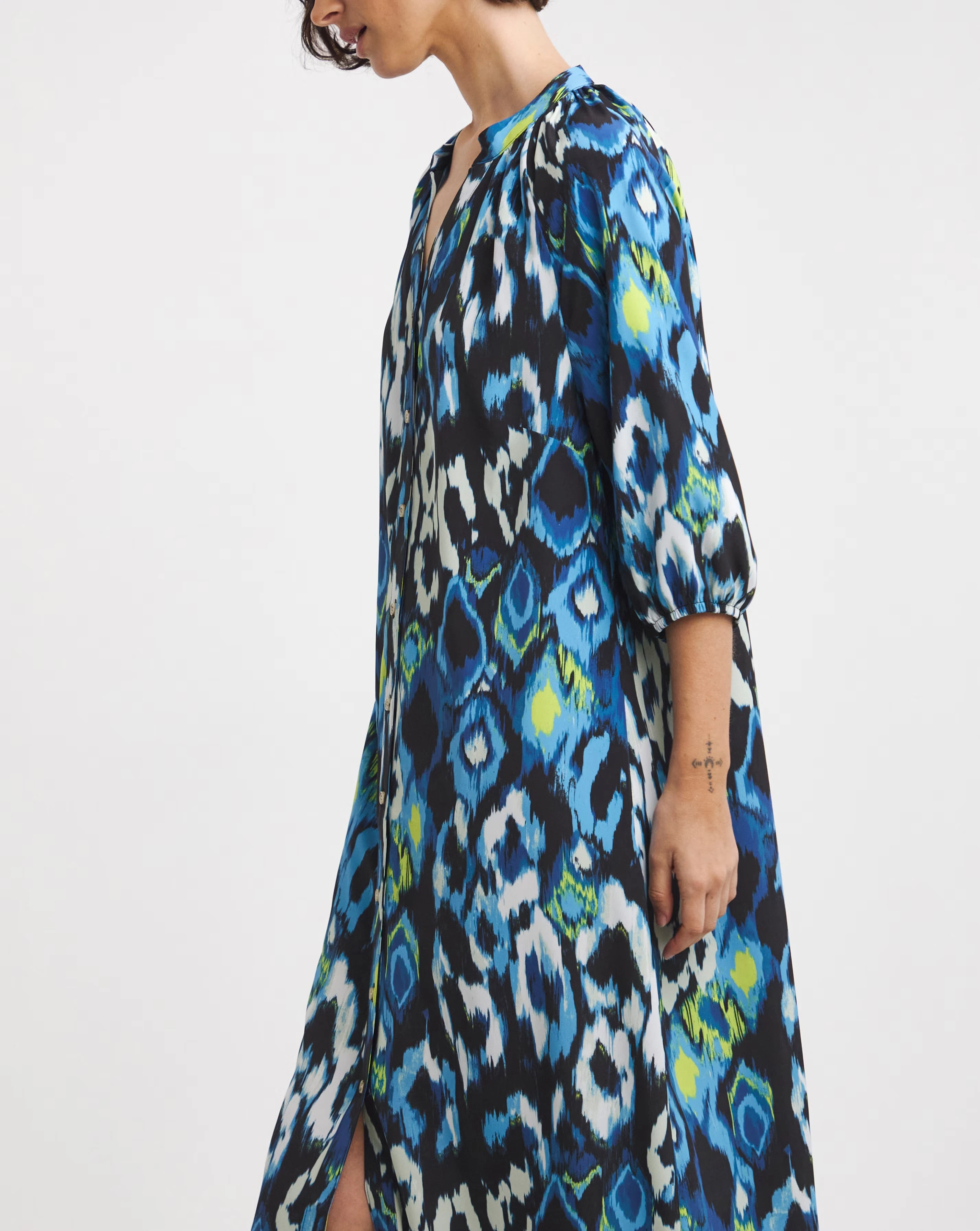 Printed Textured Fabric Kaftan Dress 2 Printed Textured Fabric Kaftan Dress