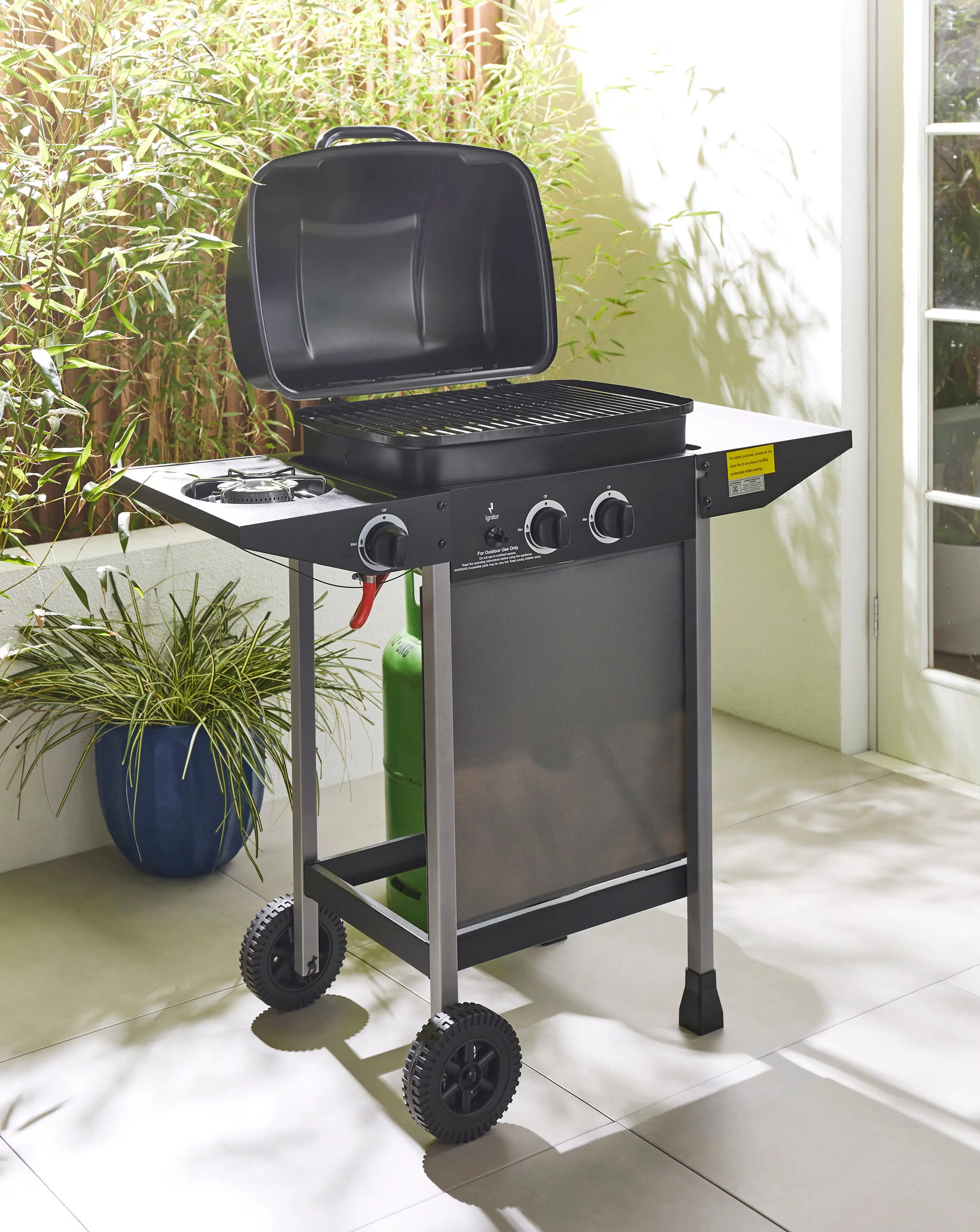 2 Burner Gas BBQ with Side Burner