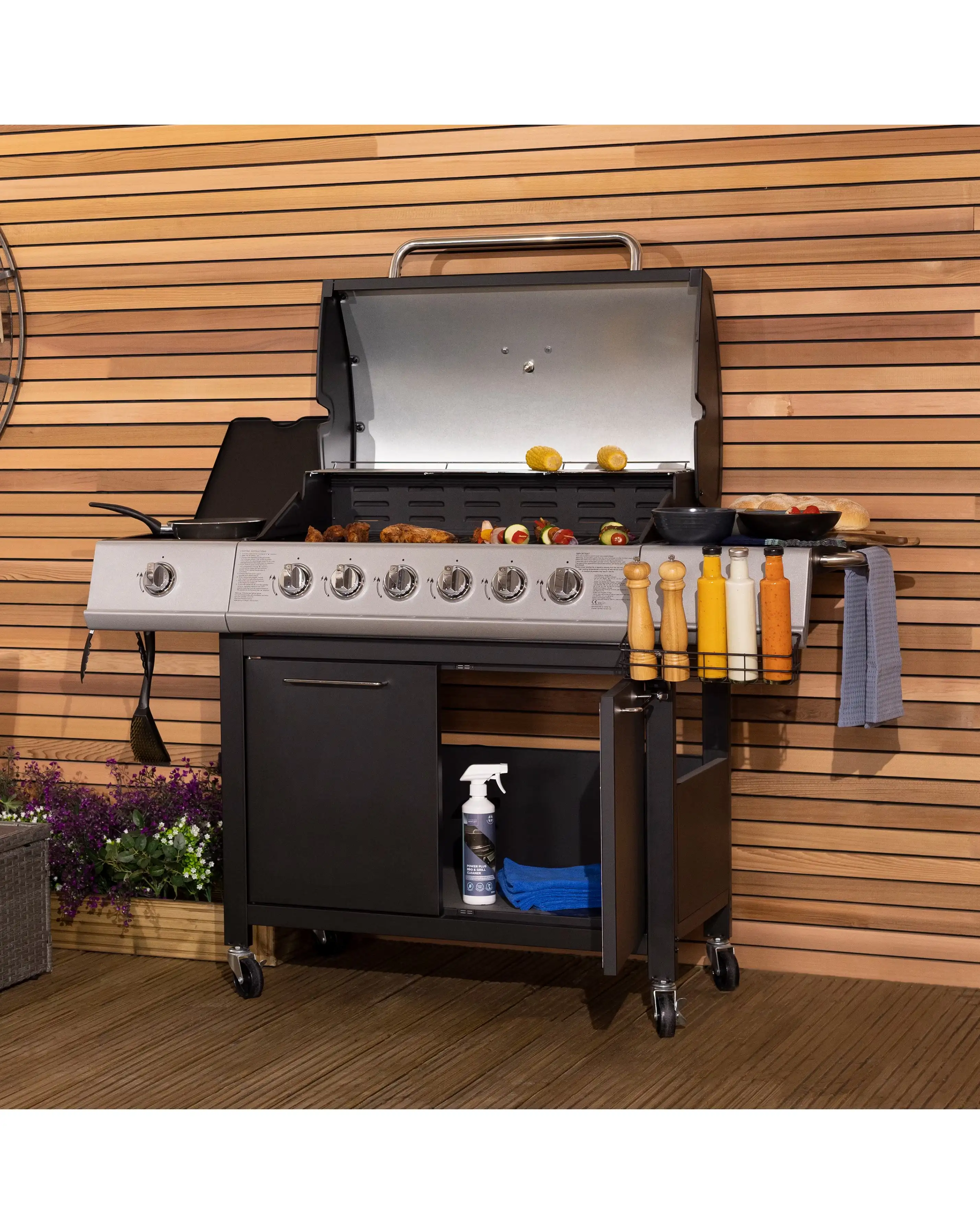 Charles Bentley 6 Burner Gas BBQ with Side Burner 1 Charles Bentley 6 Burner Gas BBQ with Side Burner
