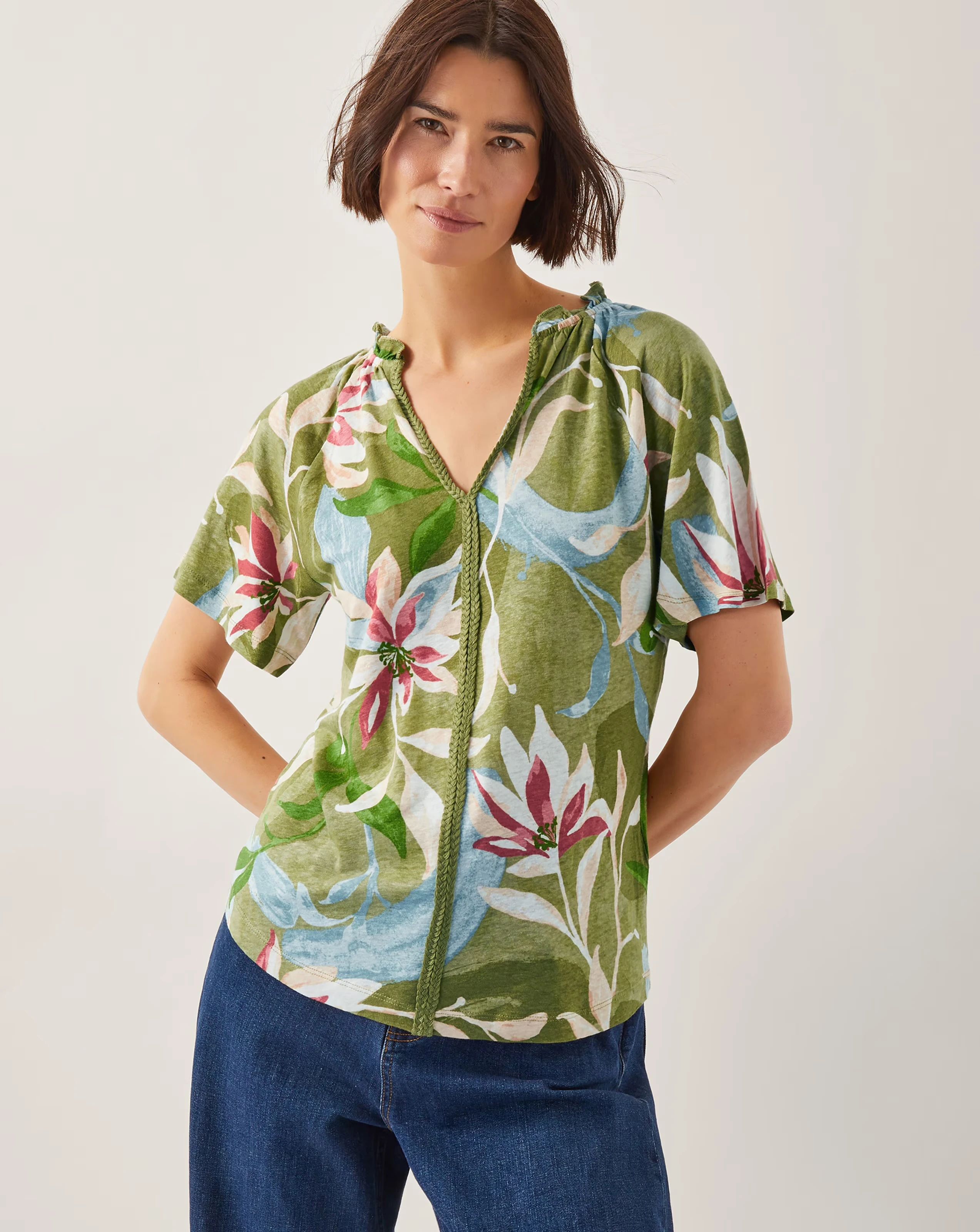 Monsoon Piper Floral Linen-Blend Top 1 Monsoon Piper Floral Linen-Blend Top