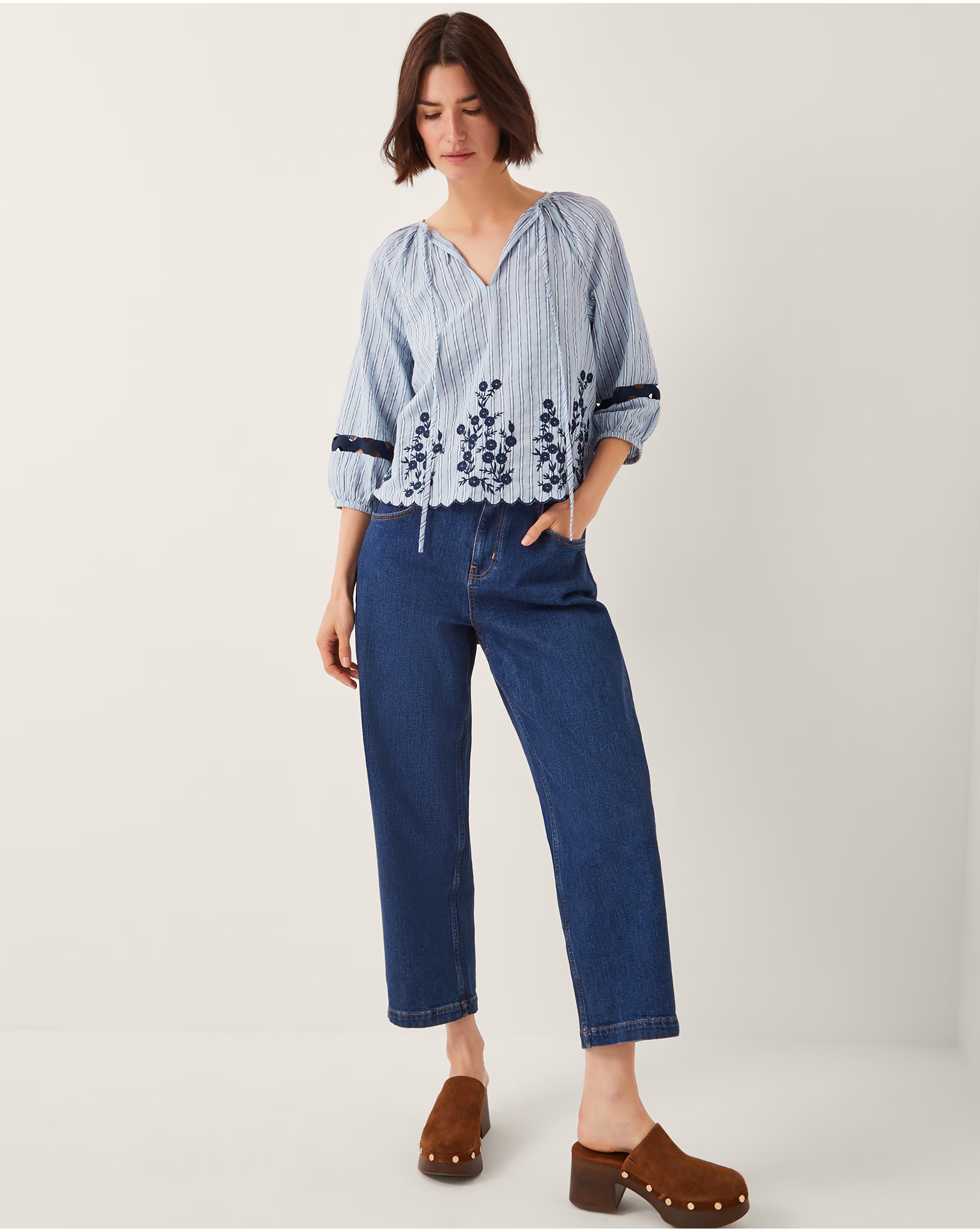 Monsoon Cara Embroidered Stripe Blouse 1 Monsoon Cara Embroidered Stripe Blouse