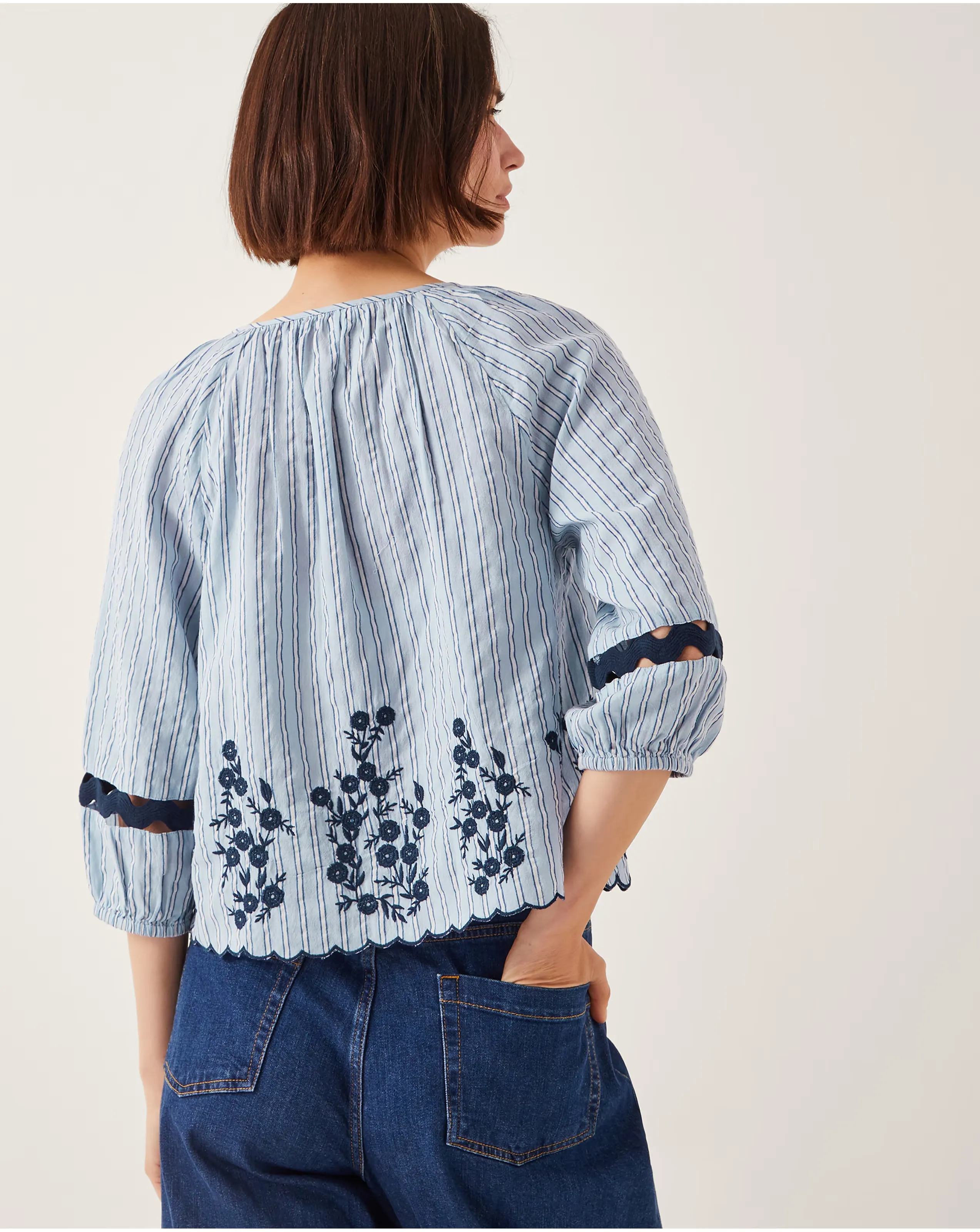 Monsoon Cara Embroidered Stripe Blouse 2 Monsoon Cara Embroidered Stripe Blouse