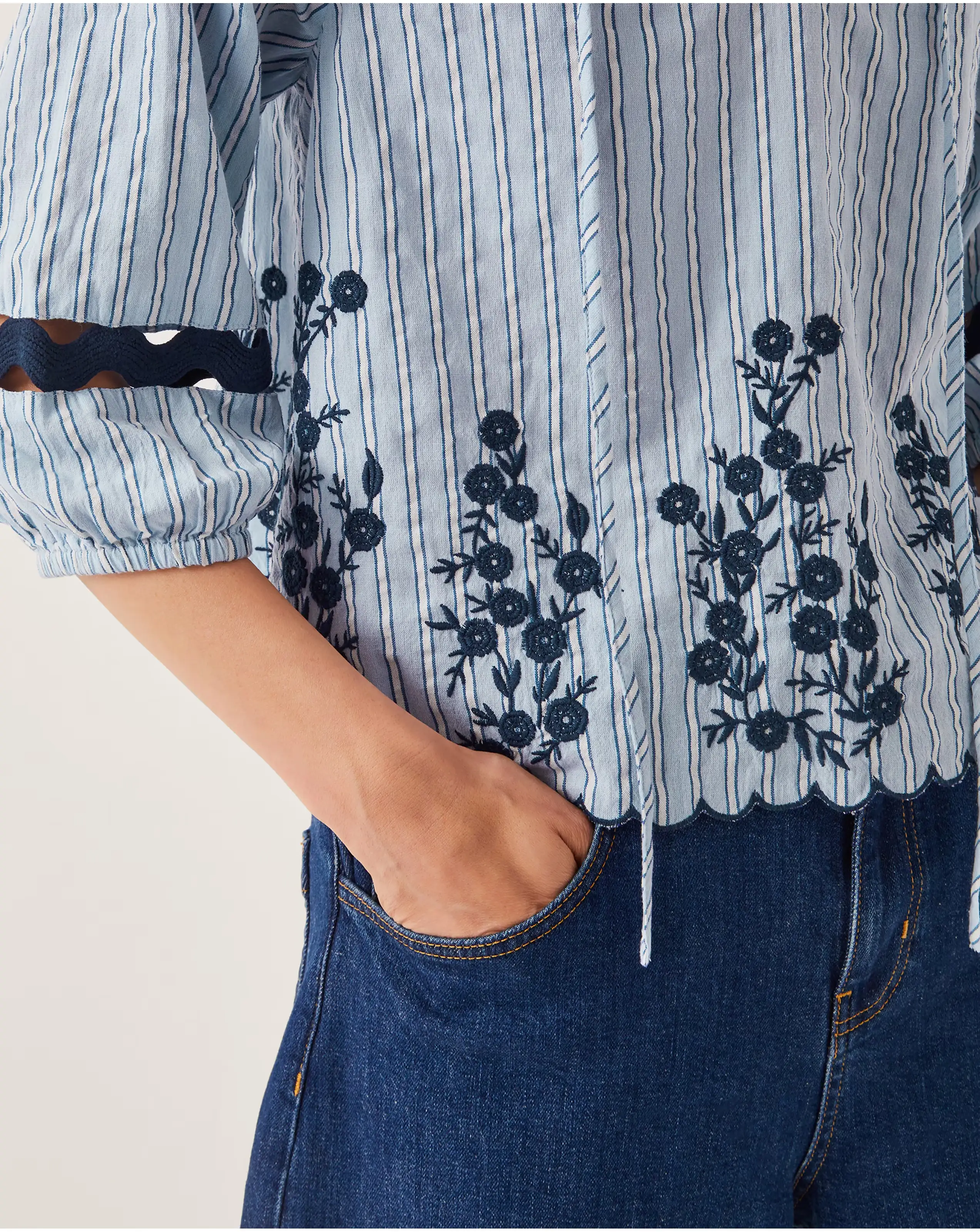 Monsoon Cara Embroidered Stripe Blouse 4 Monsoon Cara Embroidered Stripe Blouse