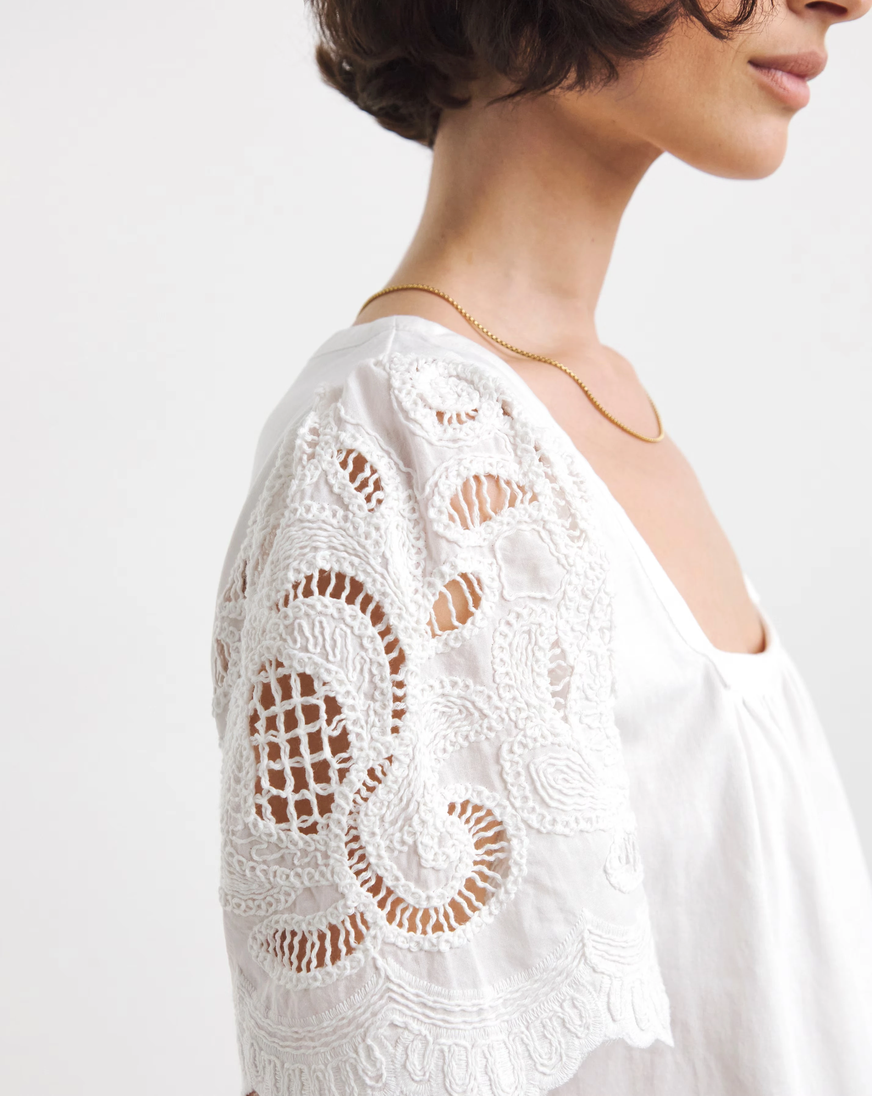 Square Neck Lace Sleeve Top 3 Square Neck Lace Sleeve Top