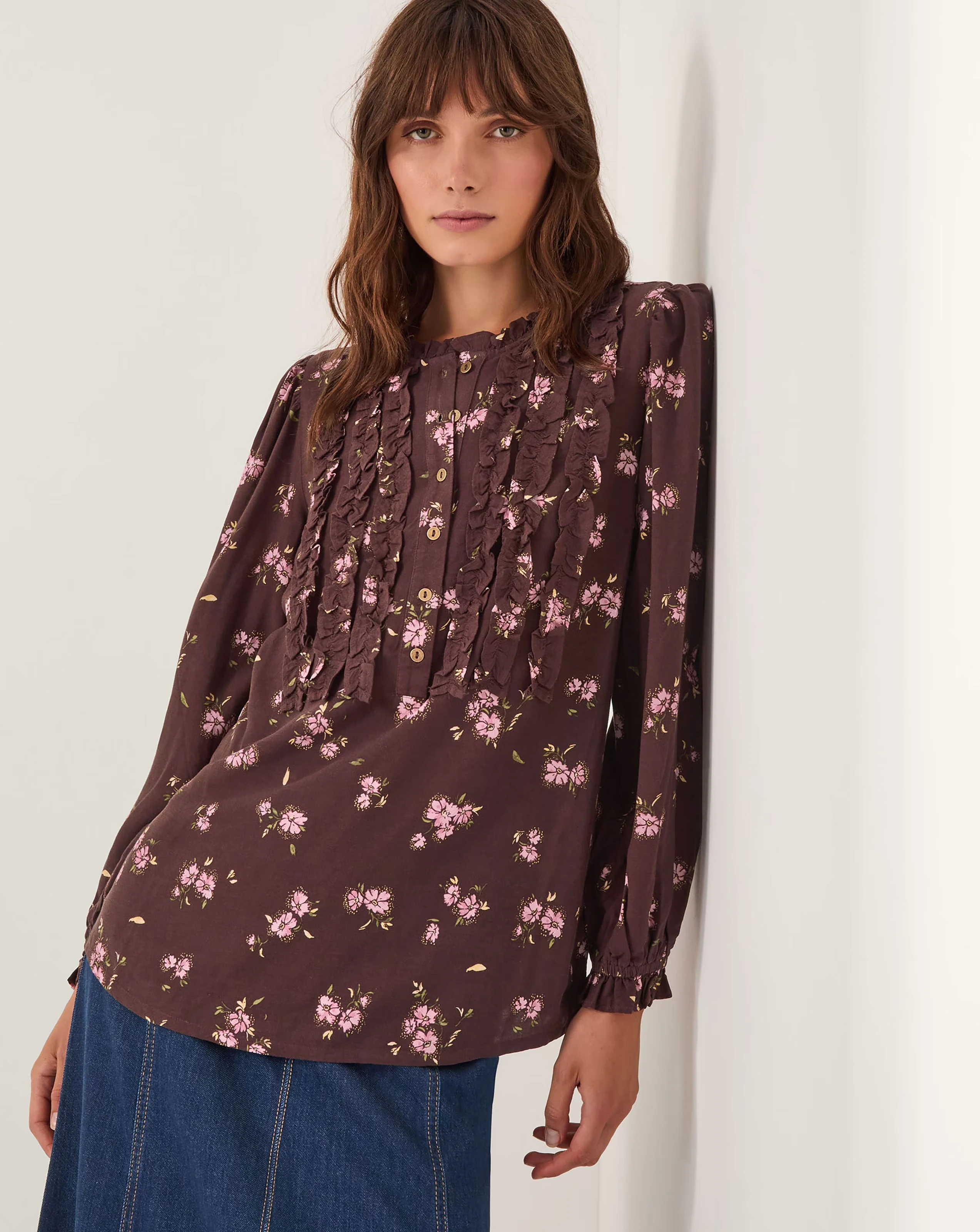 Monsoon Hanya Floral Print Ruffle Blouse 1 Monsoon Hanya Floral Print Ruffle Blouse