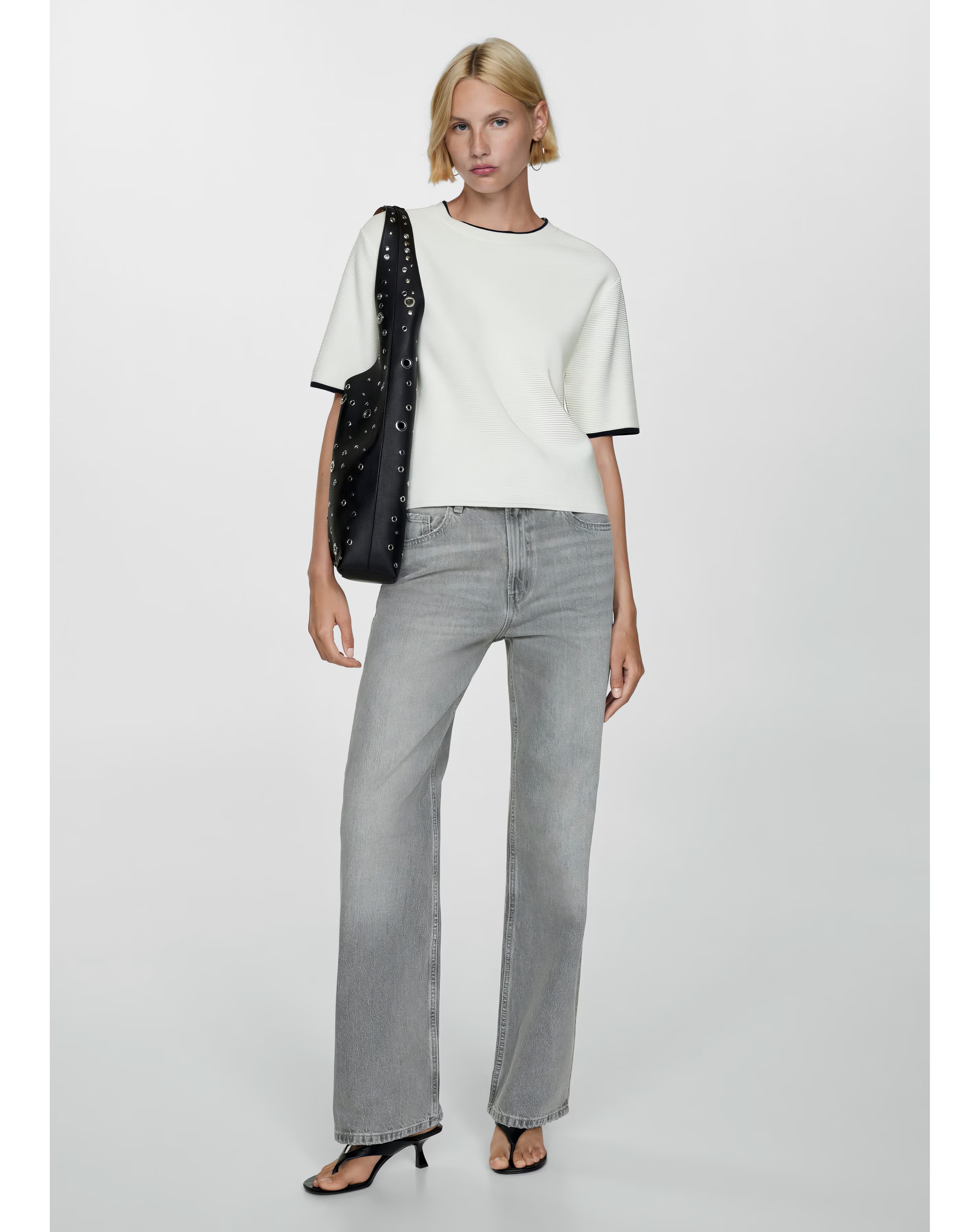 Mango Contrast Trim Sweater 1 Mango Contrast Trim Sweater