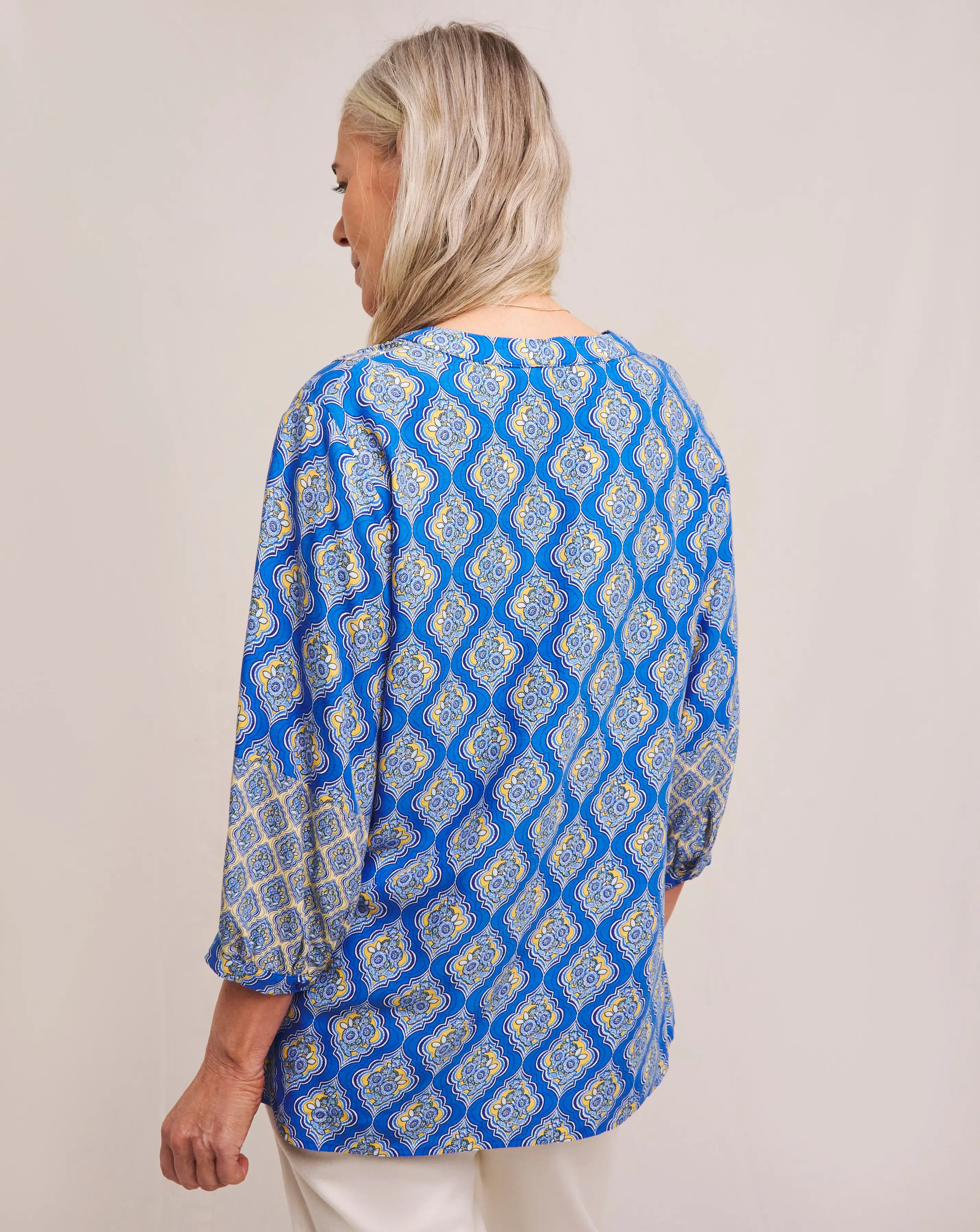 Julipa Mix Print Notch Neck Blouse 4 Julipa Mix Print Notch Neck Blouse