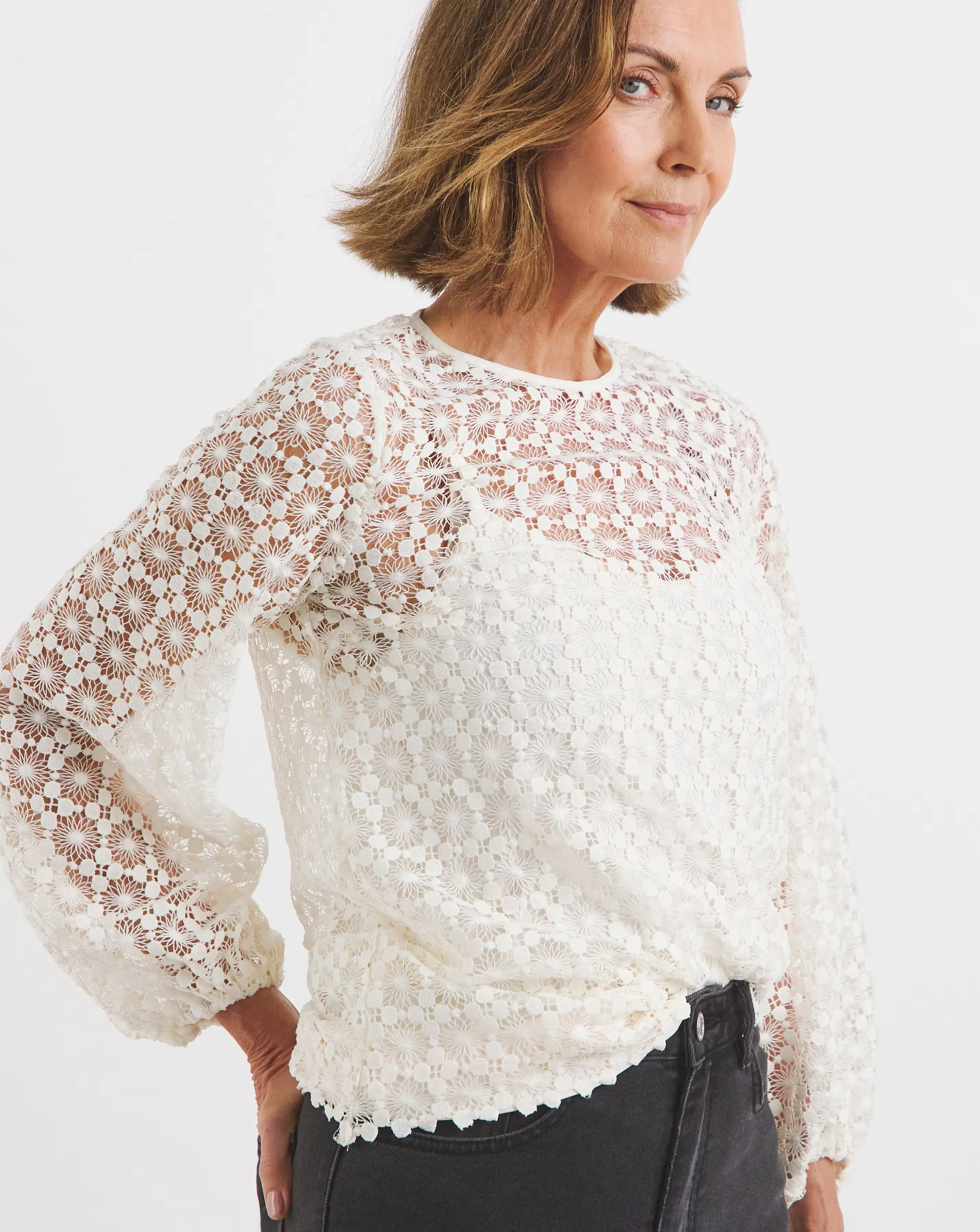 Lace Bishop Sleeve Blouse 3 Lace Bishop Sleeve Blouse