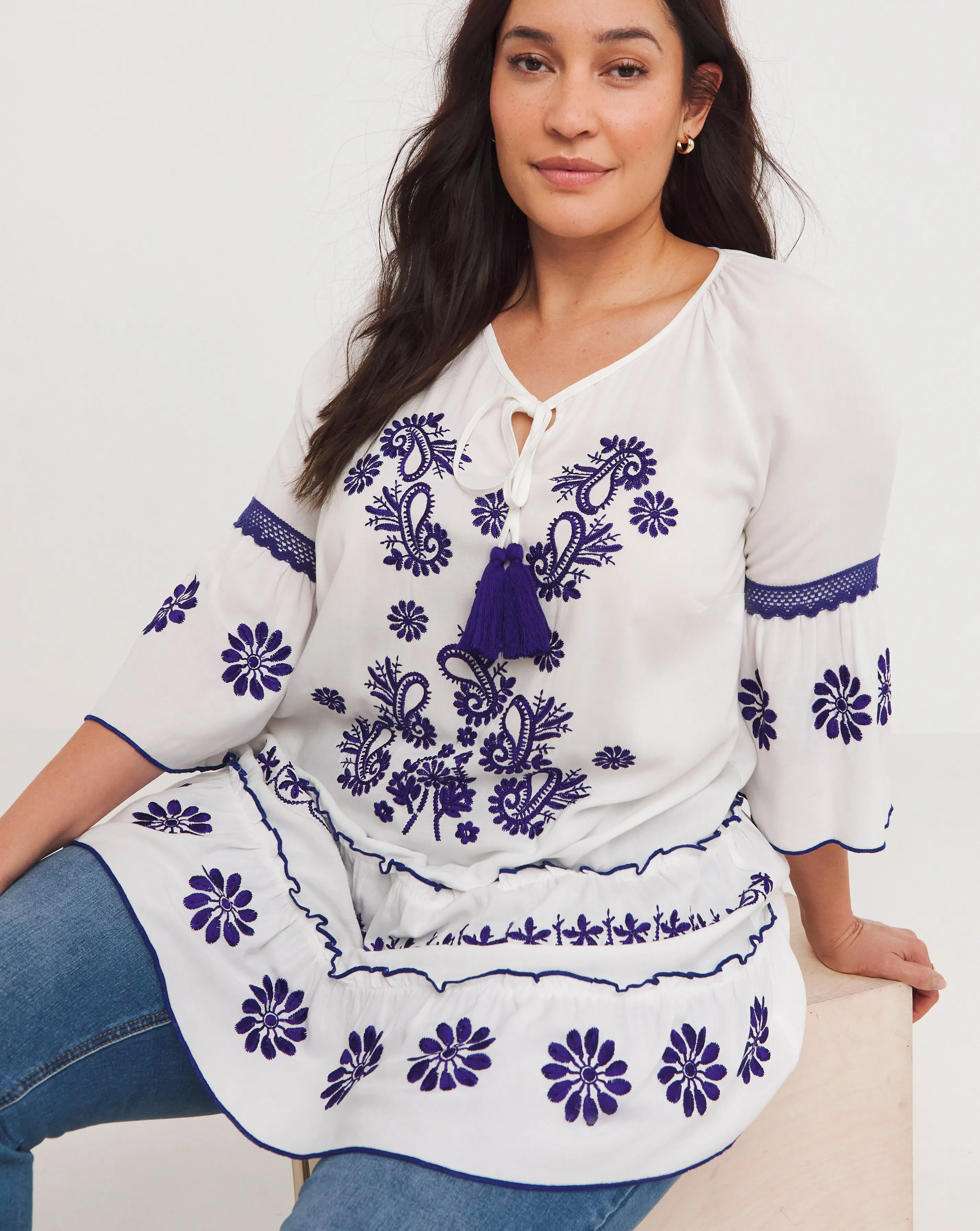 Joe Browns Santorini Embroidered Boho Tunic 1 Joe Browns Santorini Embroidered Boho Tunic