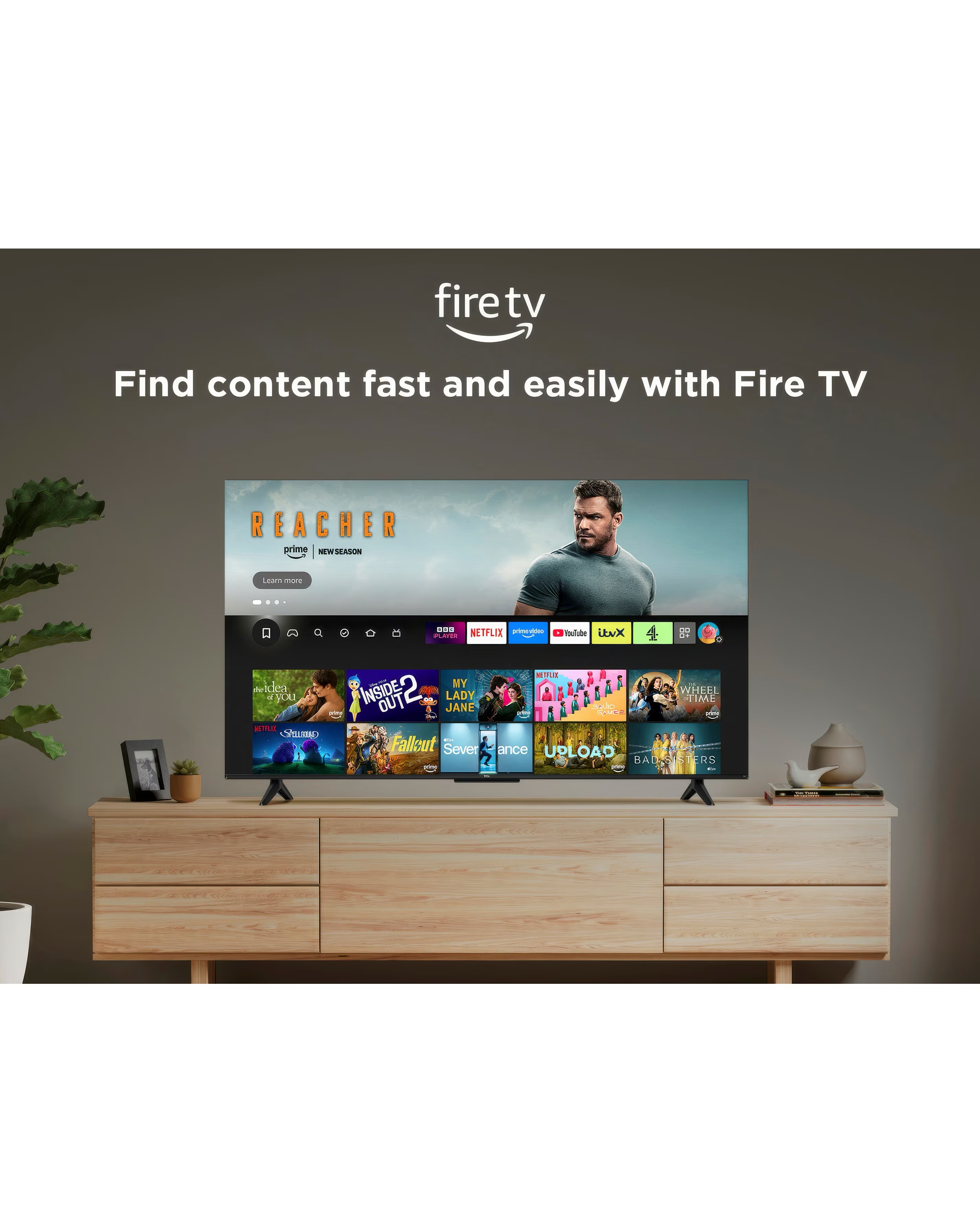 TCL 55T6CUK 55in 4K QLED Fire TV with Freely 5 TCL 55T6CUK 55in 4K QLED Fire TV with Freely