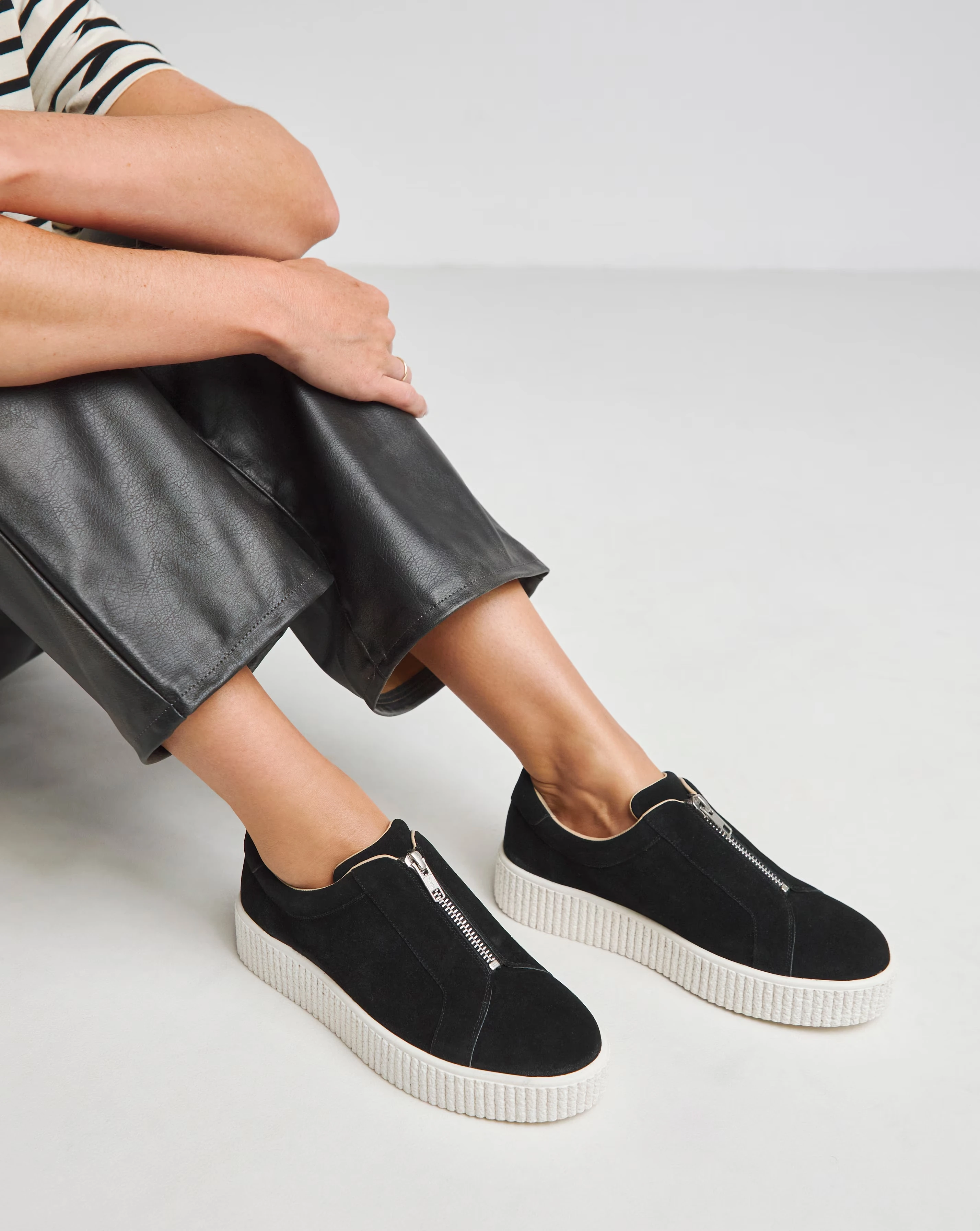 Meridian Zip Up Leather Trainer - Extra Wide Fit (EEE) 1 Meridian Zip Up Leather Trainer - Extra Wide Fit (EEE)