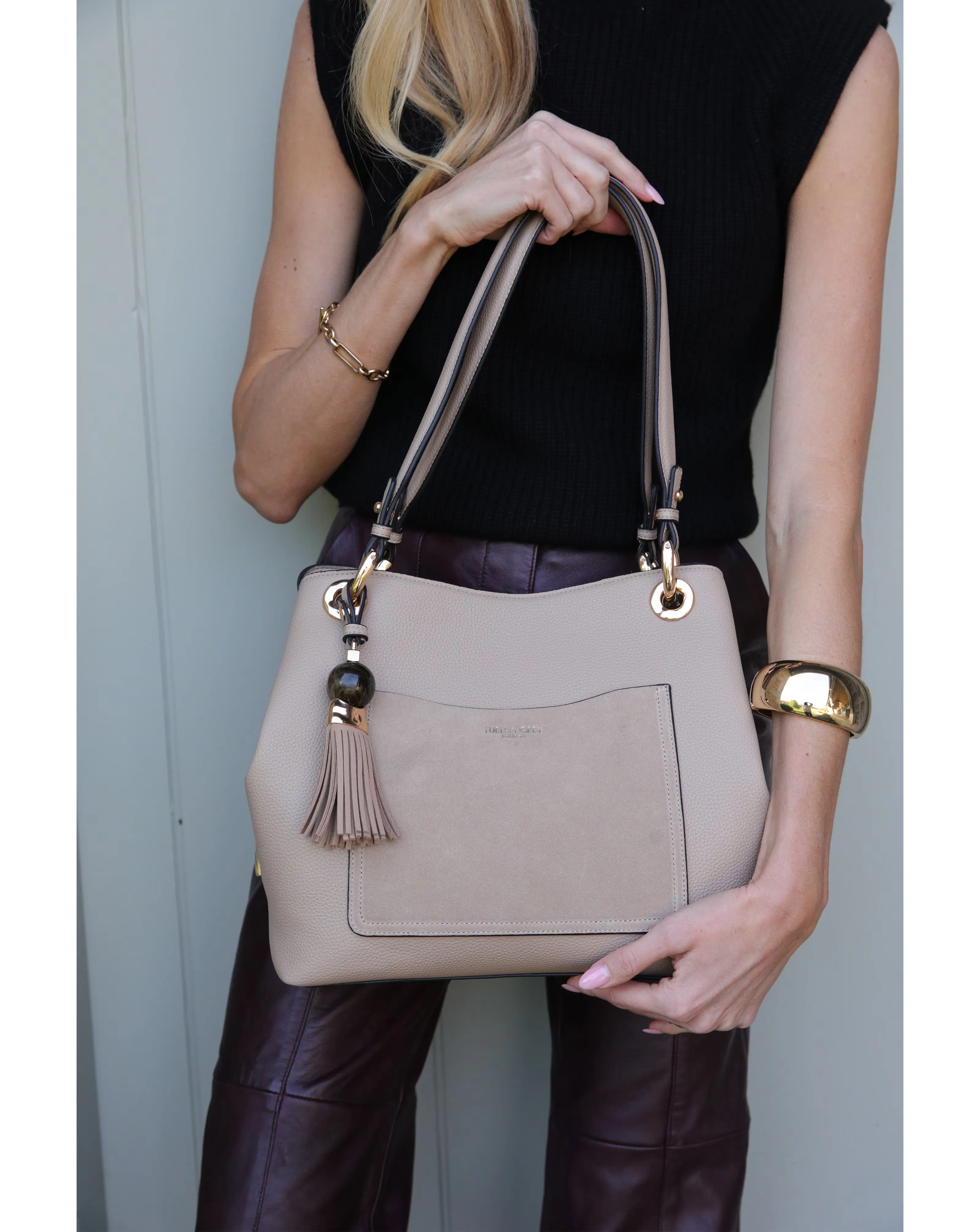 Luella Grey Sienna Mushroom Hobo Tote 1 Luella Grey Sienna Mushroom Hobo Tote