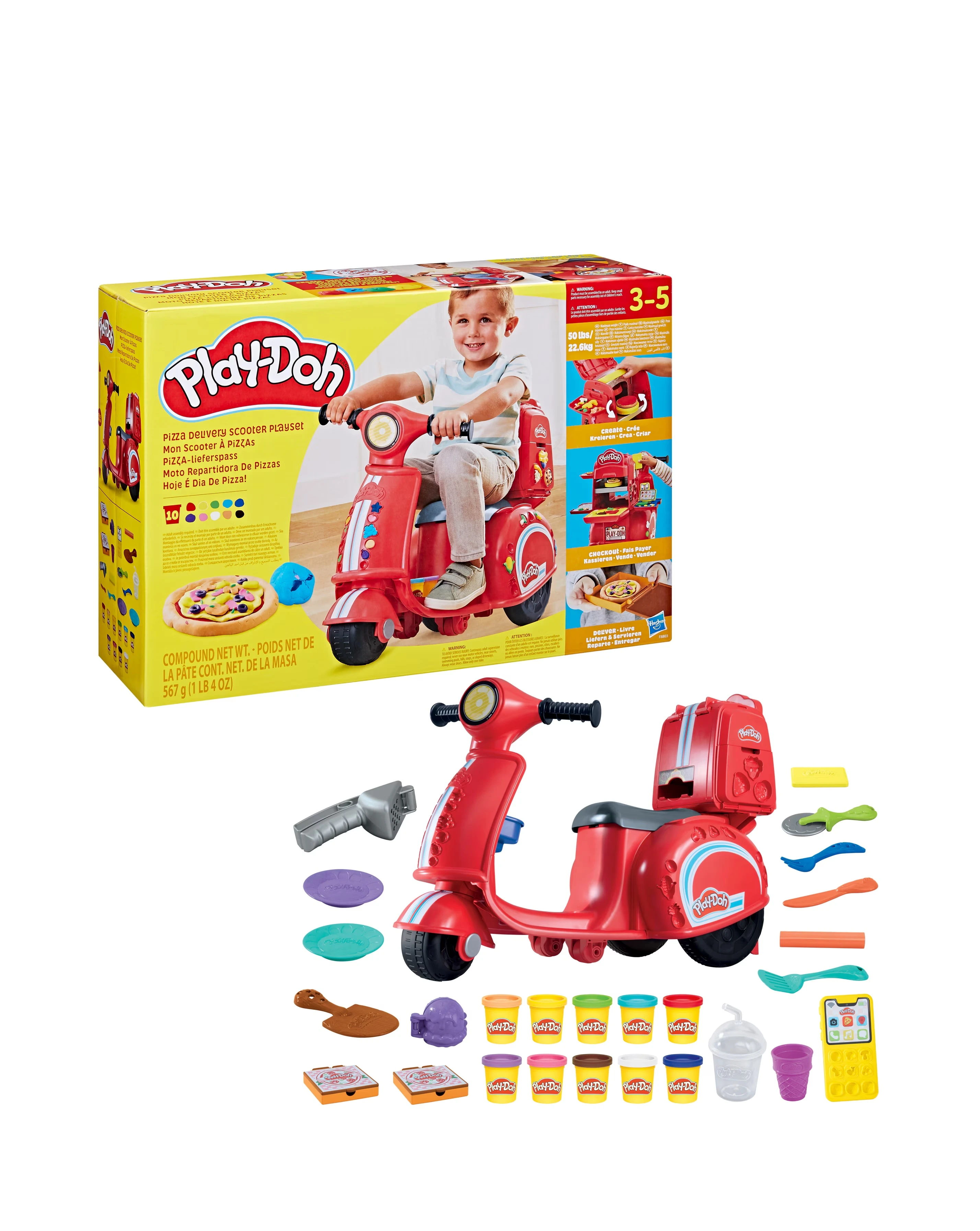 Play-Doh Pizza Delivery Kids Scooter Playset 8 Play-Doh Pizza Delivery Kids Scooter Playset