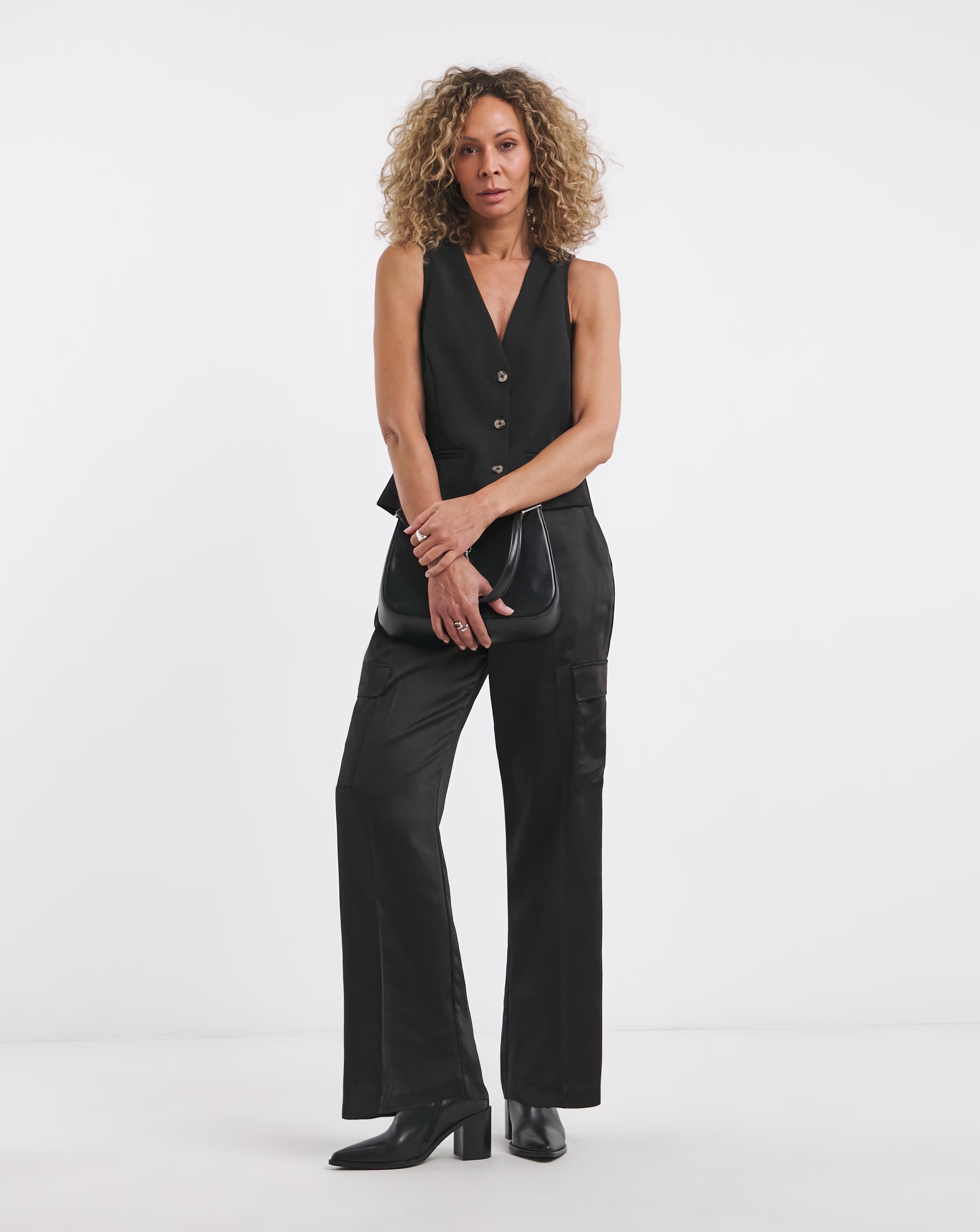 Satin Cargo Straight Trousers 1 Satin Cargo Straight Trousers