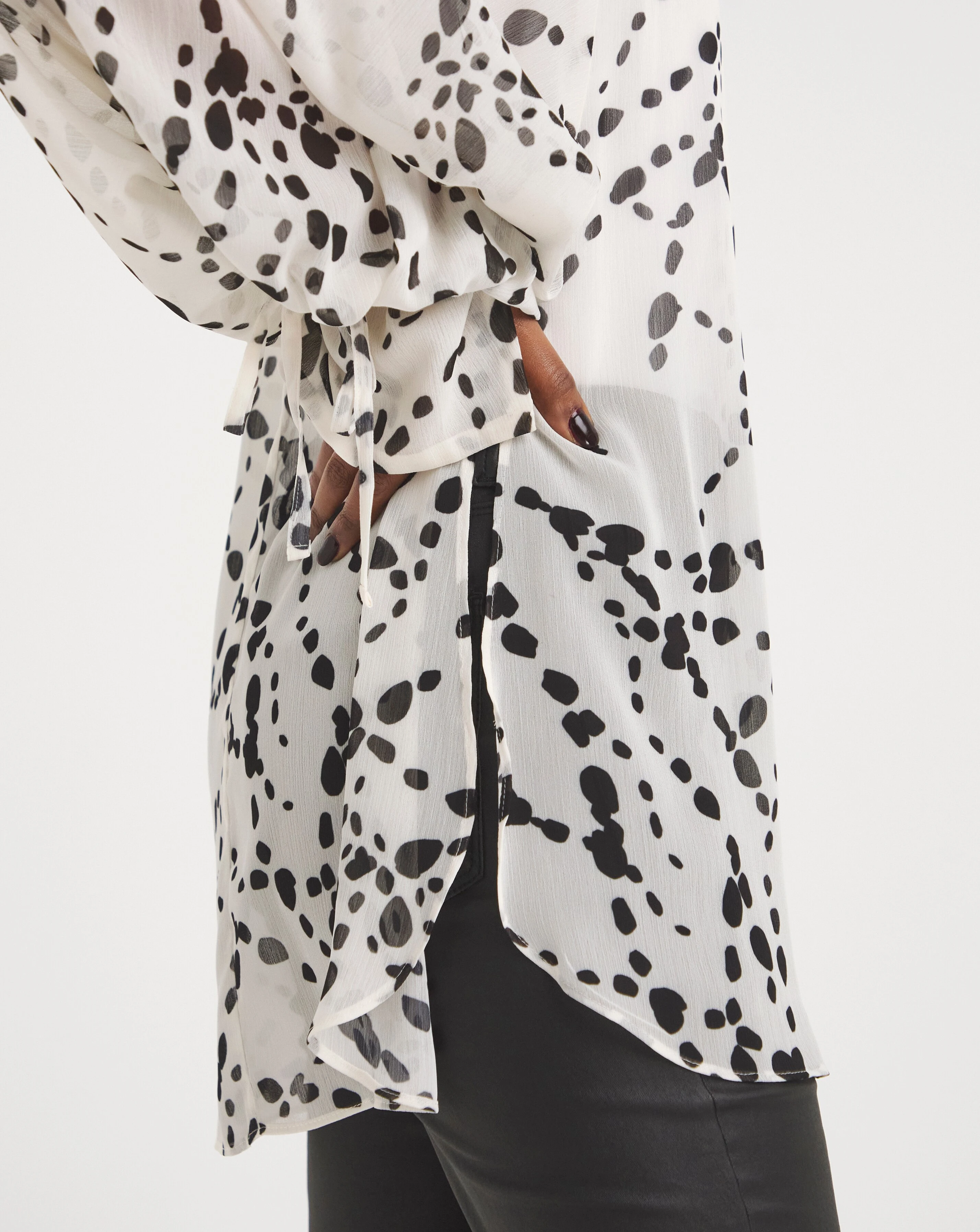Joanna Hope Print Tie Sleeve Blouse 2 Joanna Hope Print Tie Sleeve Blouse