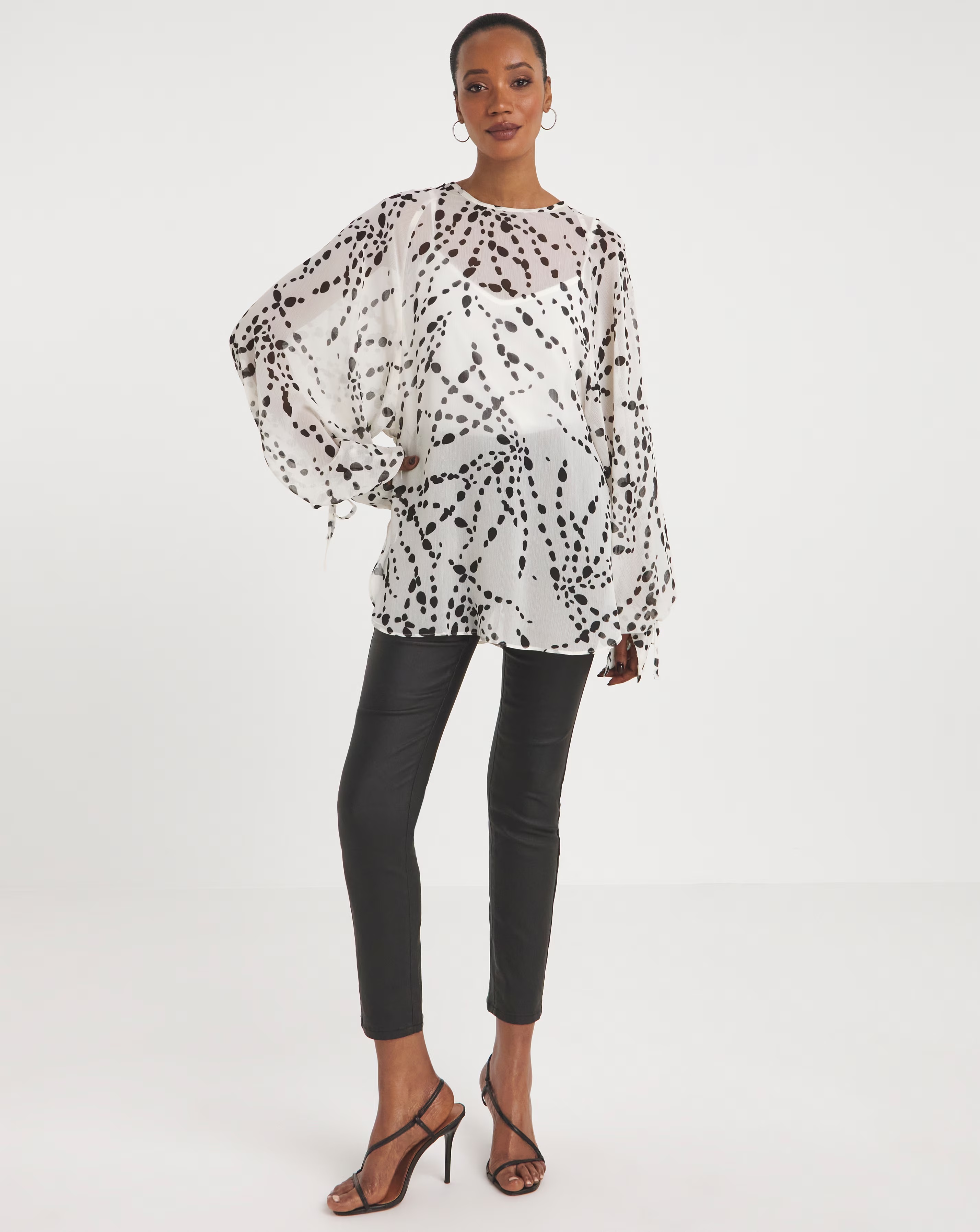Joanna Hope Print Tie Sleeve Blouse 4 Joanna Hope Print Tie Sleeve Blouse