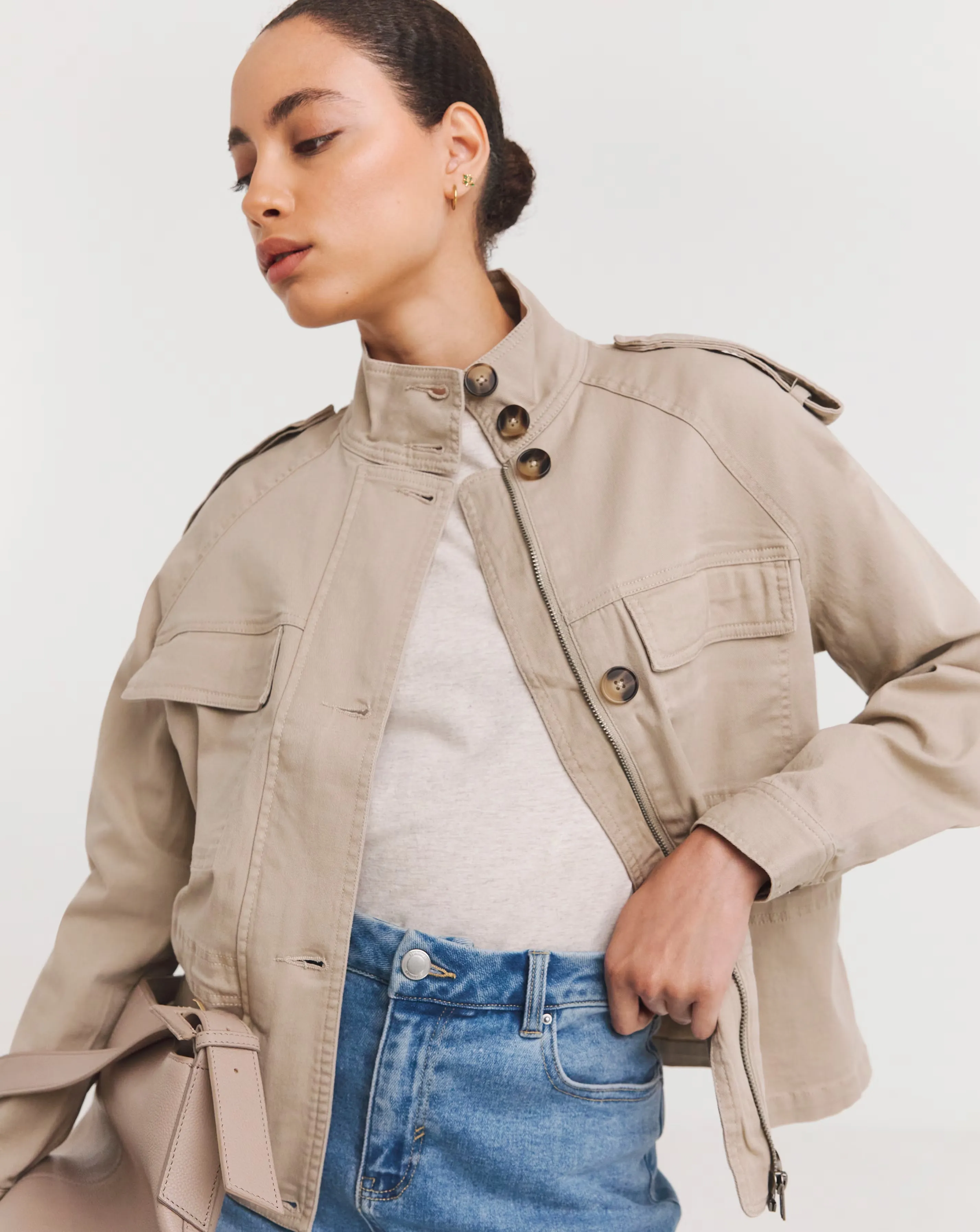Stone Relaxed Utility Jacket 1 Stone Relaxed Utility Jacket