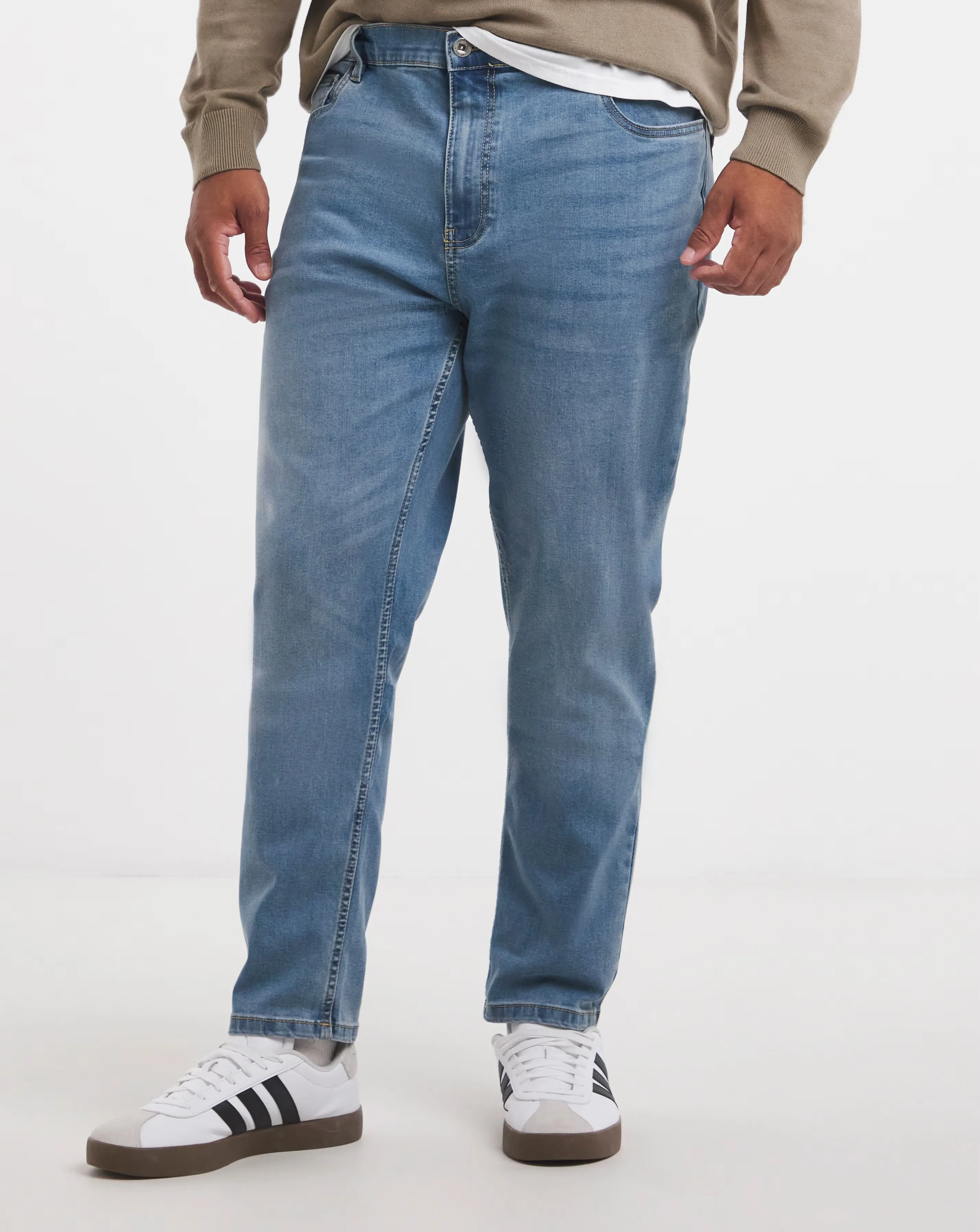 Tapered Fit Stretch Jeans Light Wash 1 Tapered Fit Stretch Jeans Light Wash