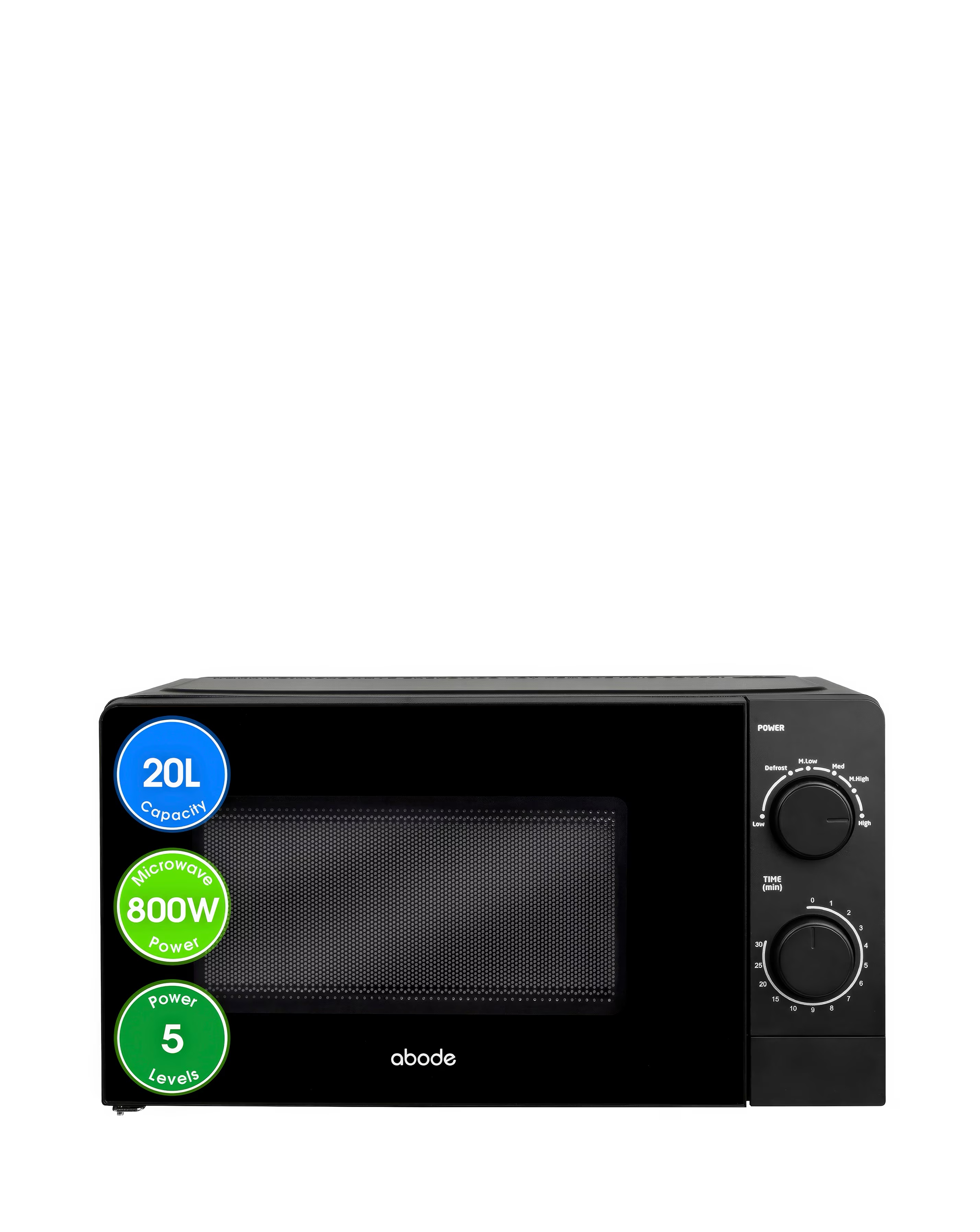 Abode AMM2005B 20L Manual Microwave - Black 2 Abode AMM2005B 20L Manual Microwave - Black