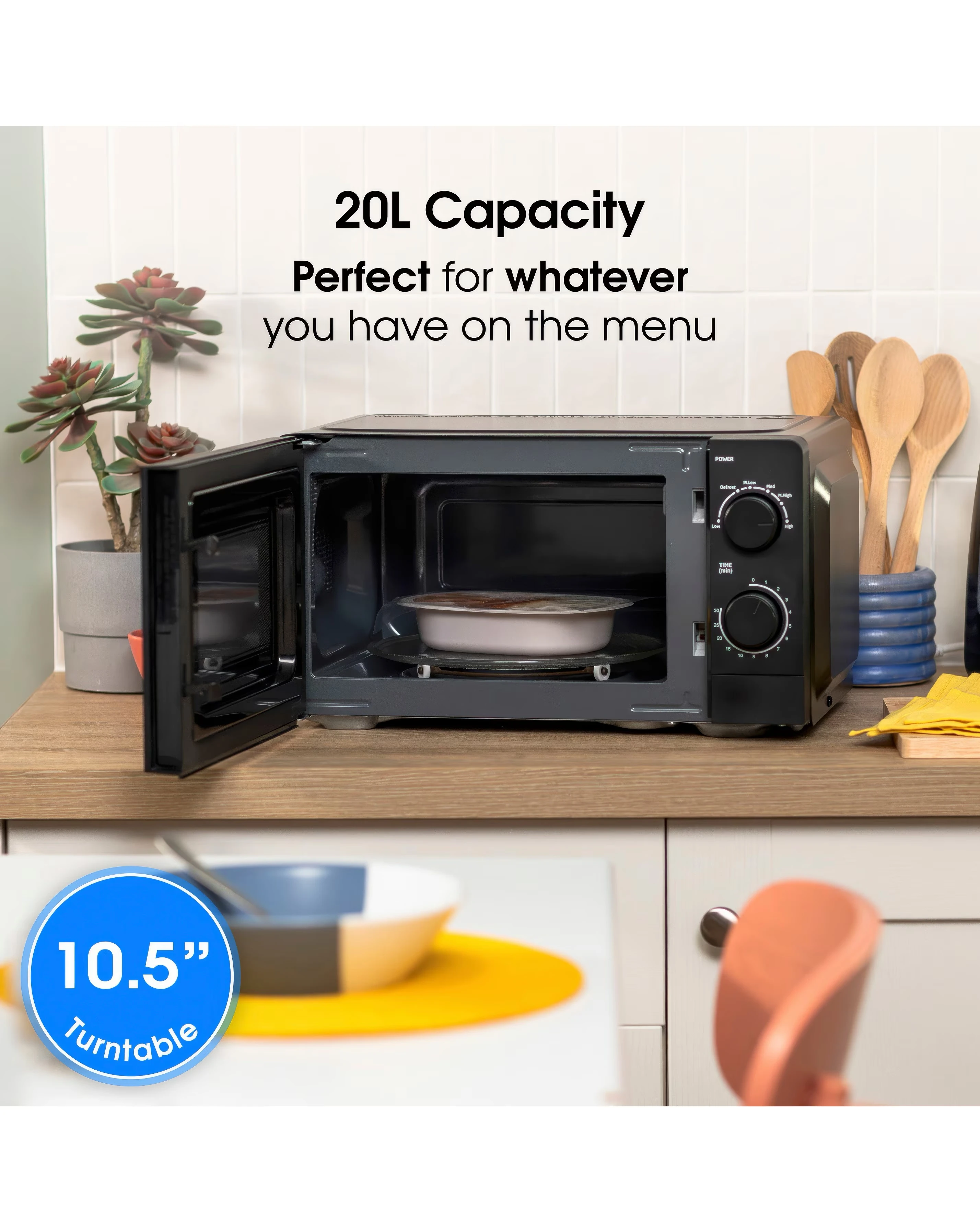 Abode AMM2005B 20L Manual Microwave - Black 4 Abode AMM2005B 20L Manual Microwave - Black