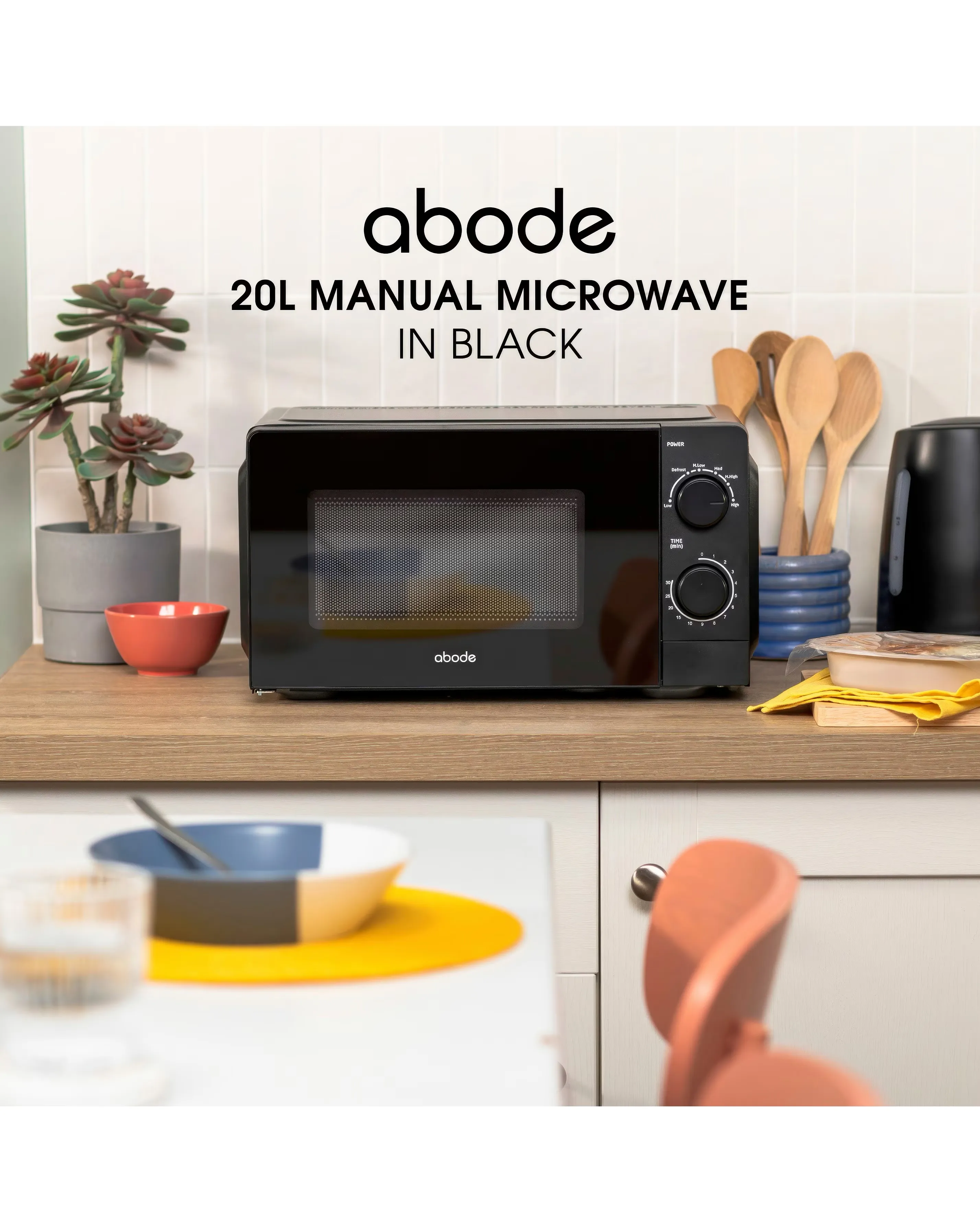 Abode AMM2005B 20L Manual Microwave - Black 5 Abode AMM2005B 20L Manual Microwave - Black