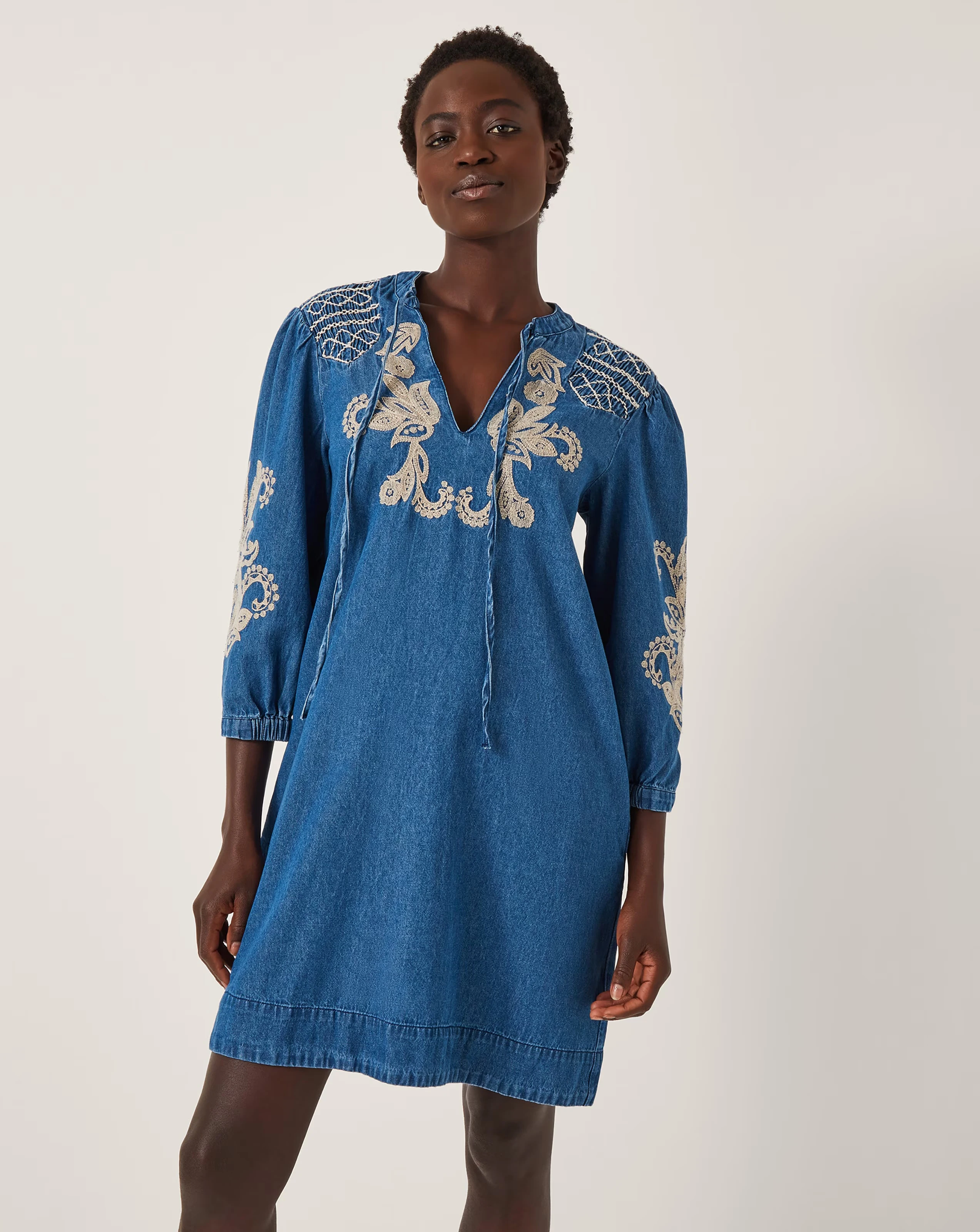 Monsoon Holly Denim Mini Dress 1 Monsoon Holly Denim Mini Dress