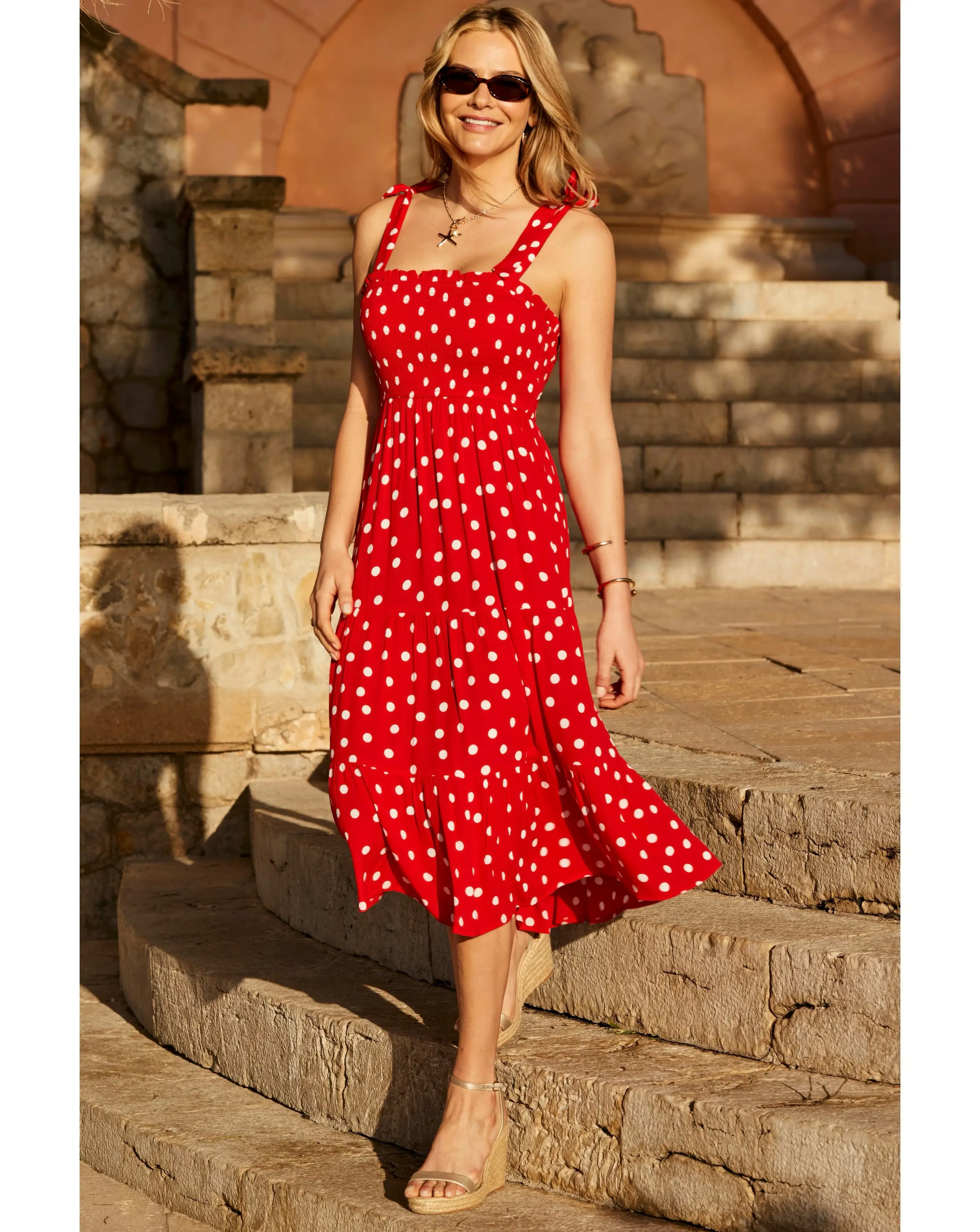 Sosandar Tie Shoulder Printed Dress 1 Sosandar Tie Shoulder Printed Dress