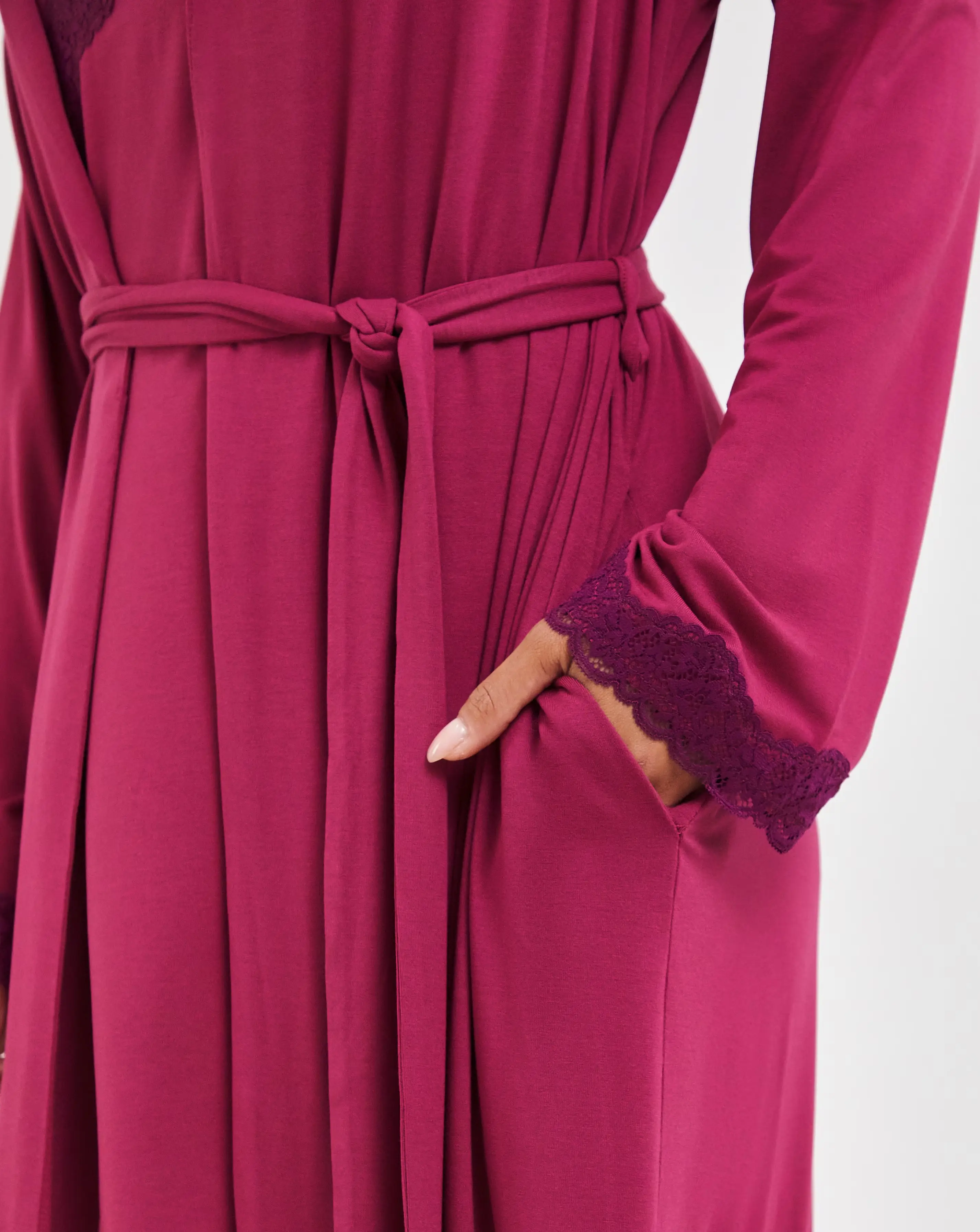 Pretty Secrets Cool Stretch Lace Midi Dressing Gown 2 Pretty Secrets Cool Stretch Lace Midi Dressing Gown
