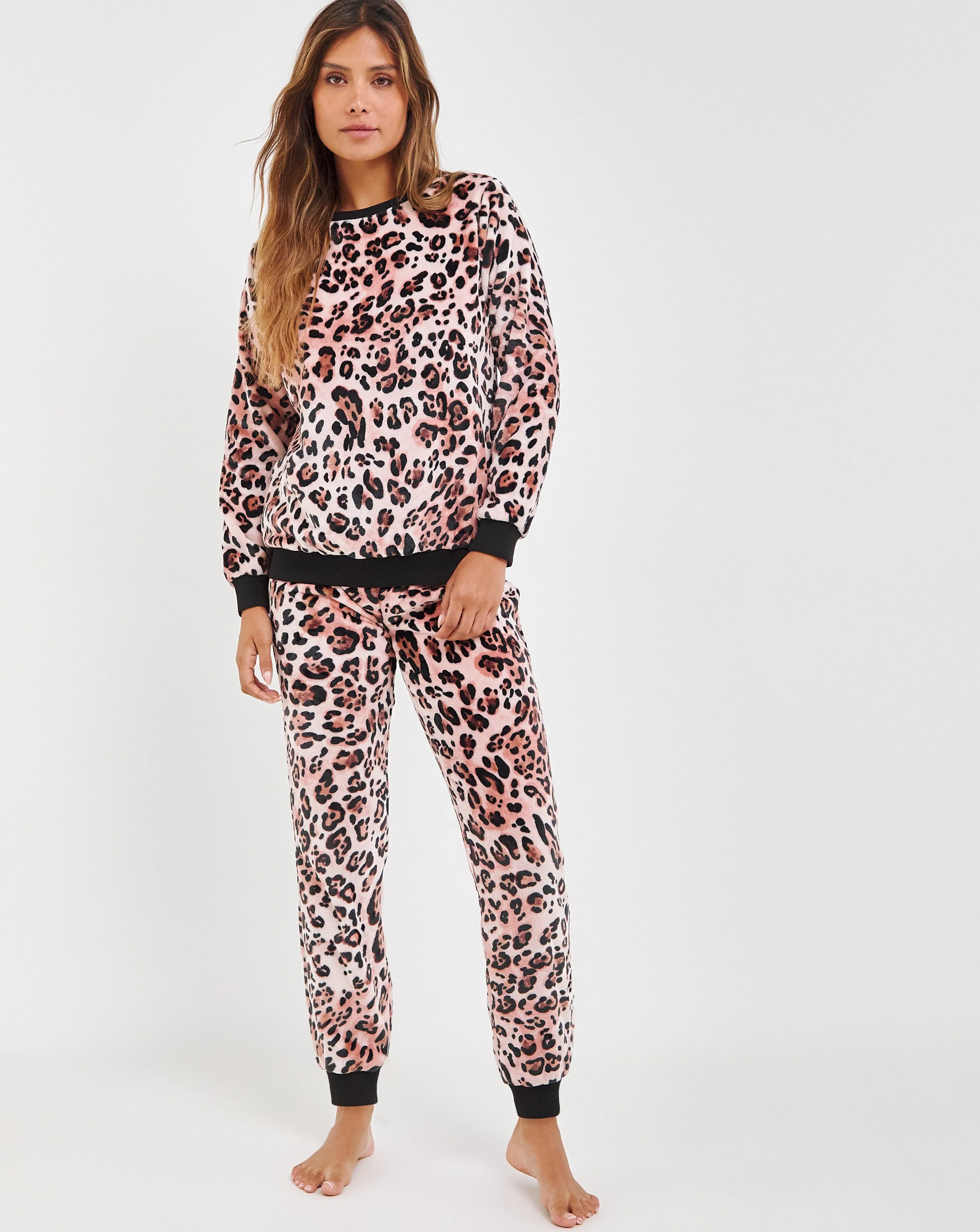 Pretty Secrets Animal Print Fleece Twosie 2 Pretty Secrets Animal Print Fleece Twosie