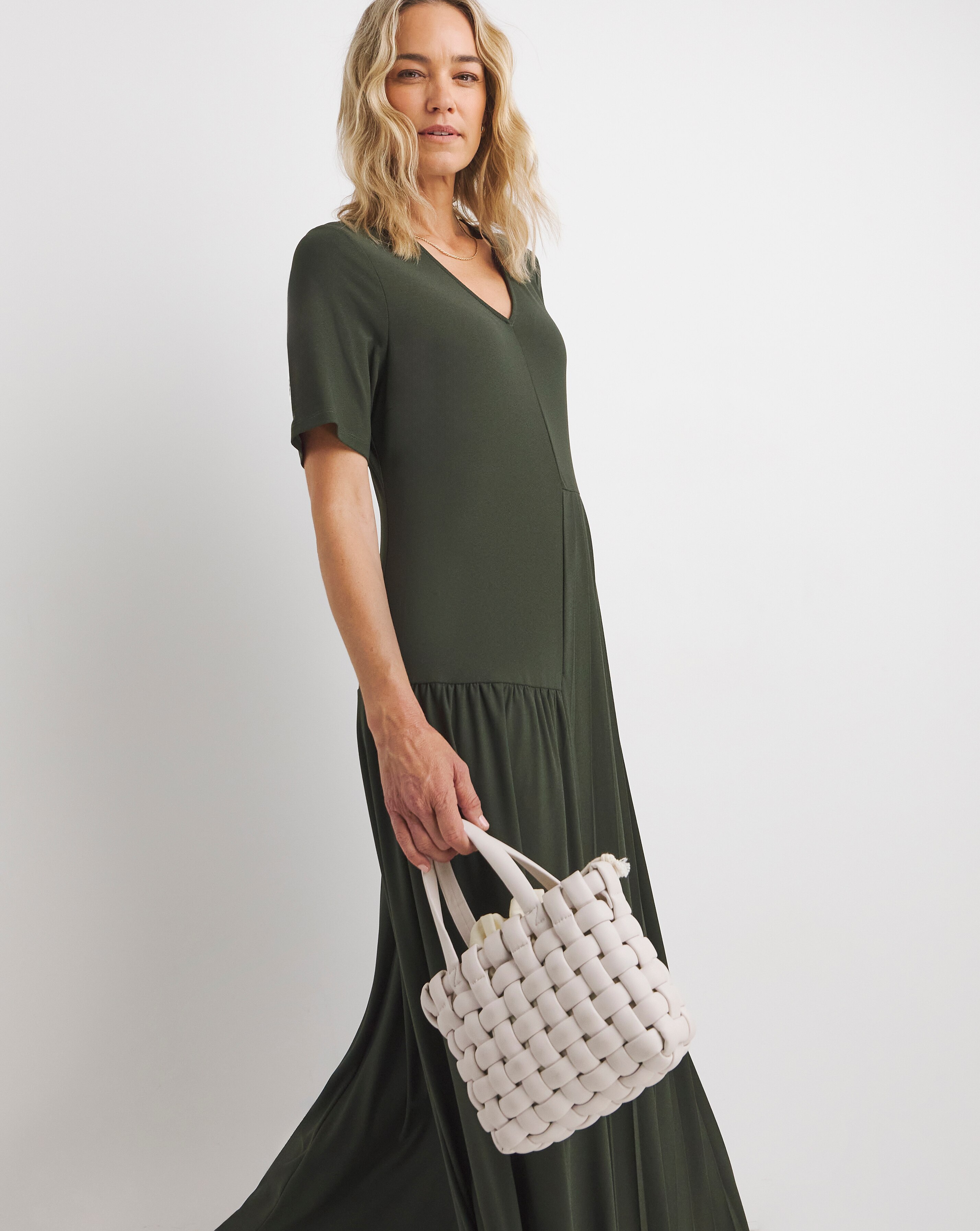 Asymmetric Pleated Panel Maxi Dress 4 Asymmetric Pleated Panel Maxi Dress