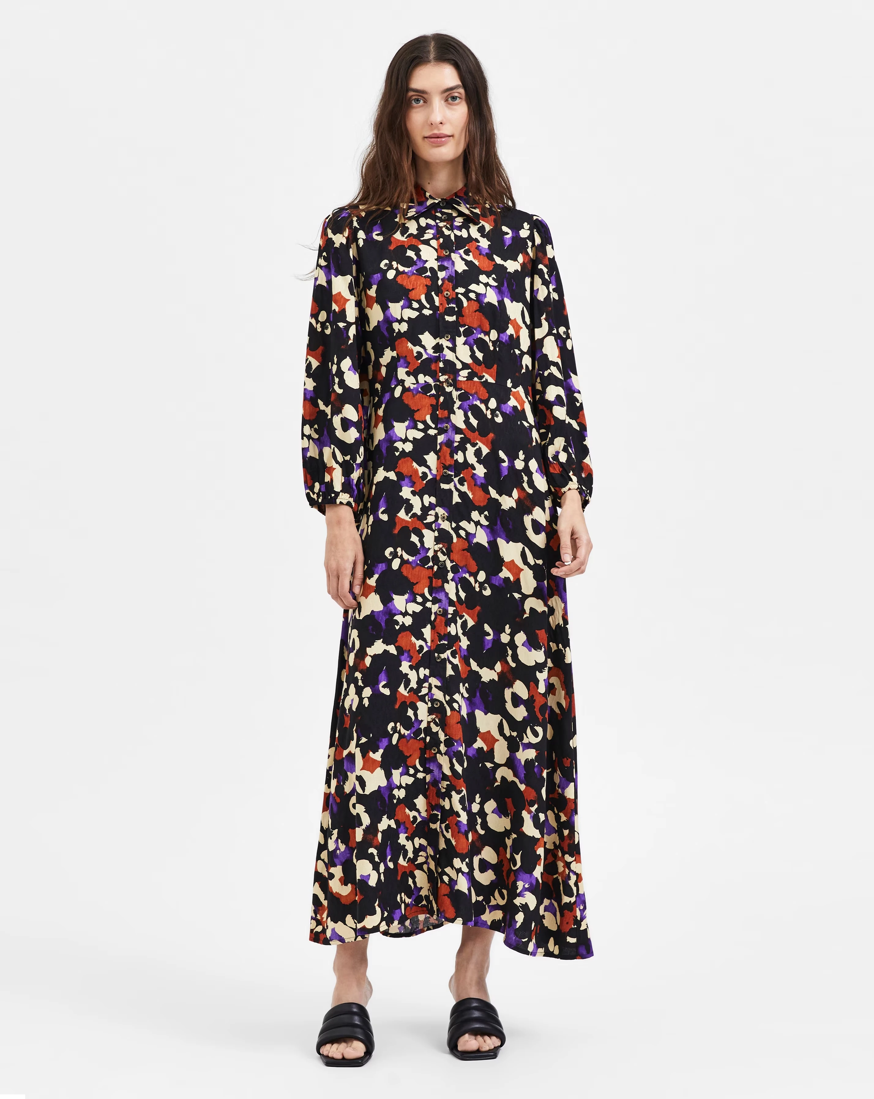 Selected Femme Printed Maxi Shirt Dress 1 Selected Femme Printed Maxi Shirt Dress