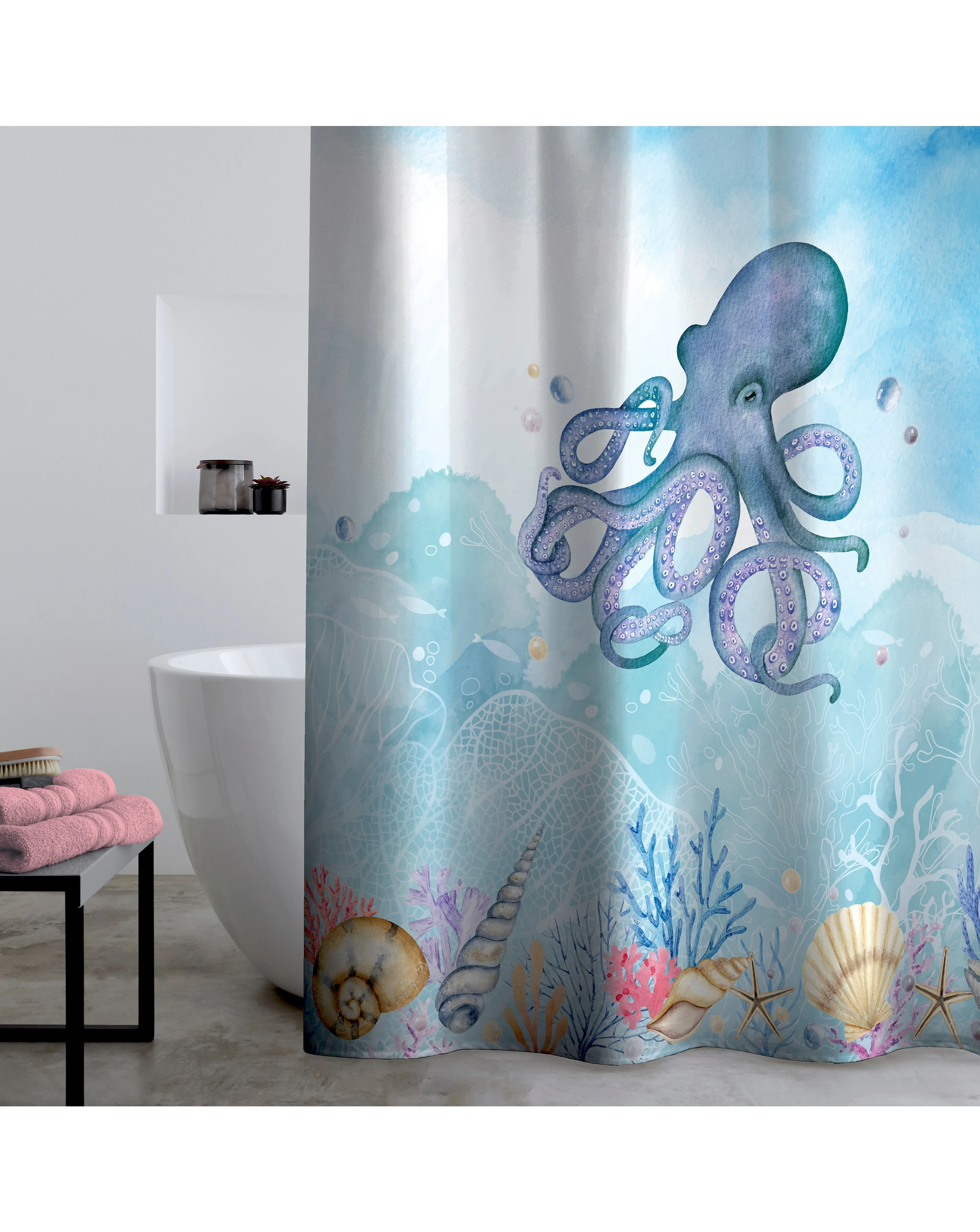 Catherine Lansfield Octopus Shower Curtain