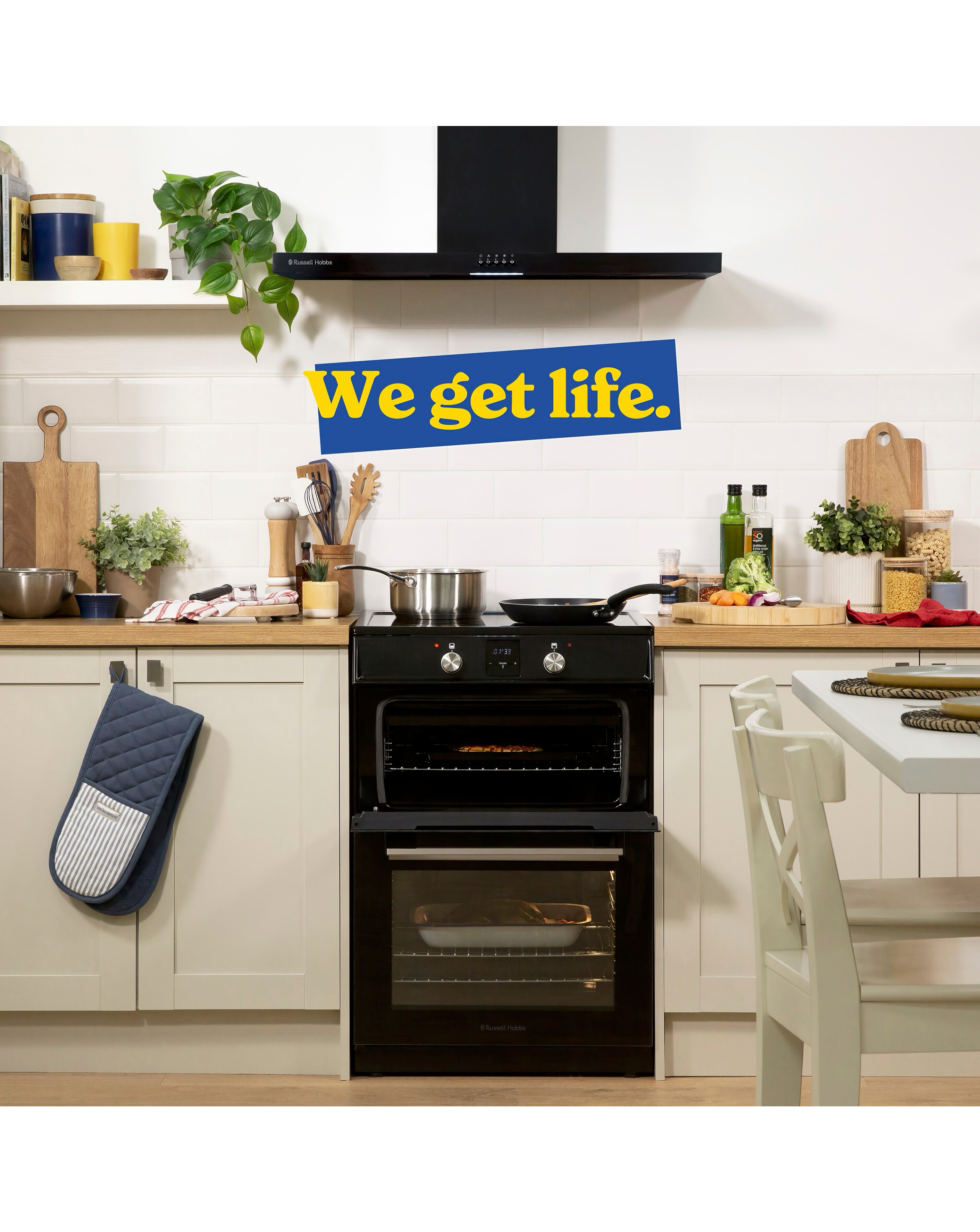 RUSSELL HOBBS 60CM Double Electric Cooker With Induction Hob - Black 5 RUSSELL HOBBS 60CM Double Electric Cooker With Induction Hob - Black