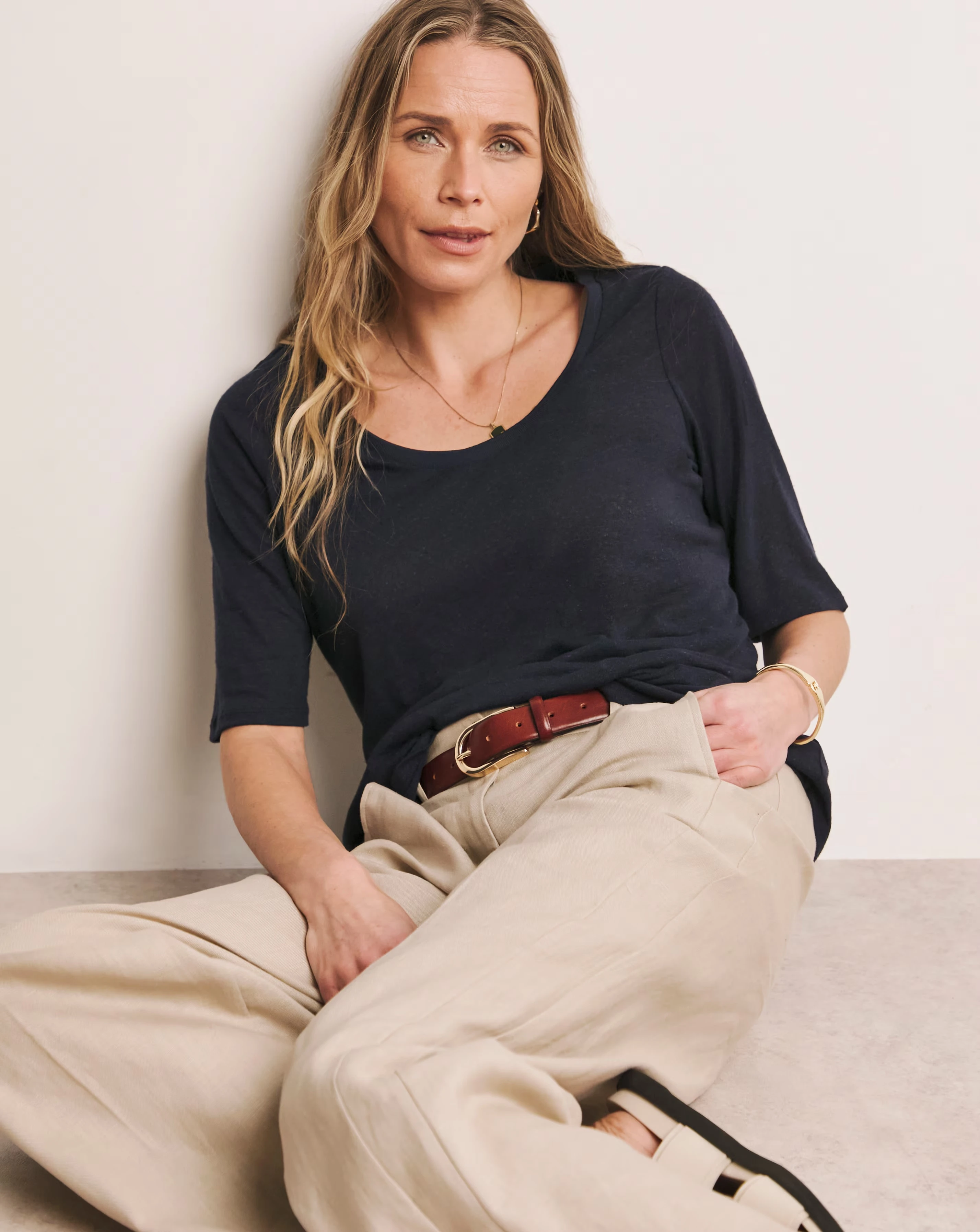 Anthology Pure Linen Wide Leg Trousers