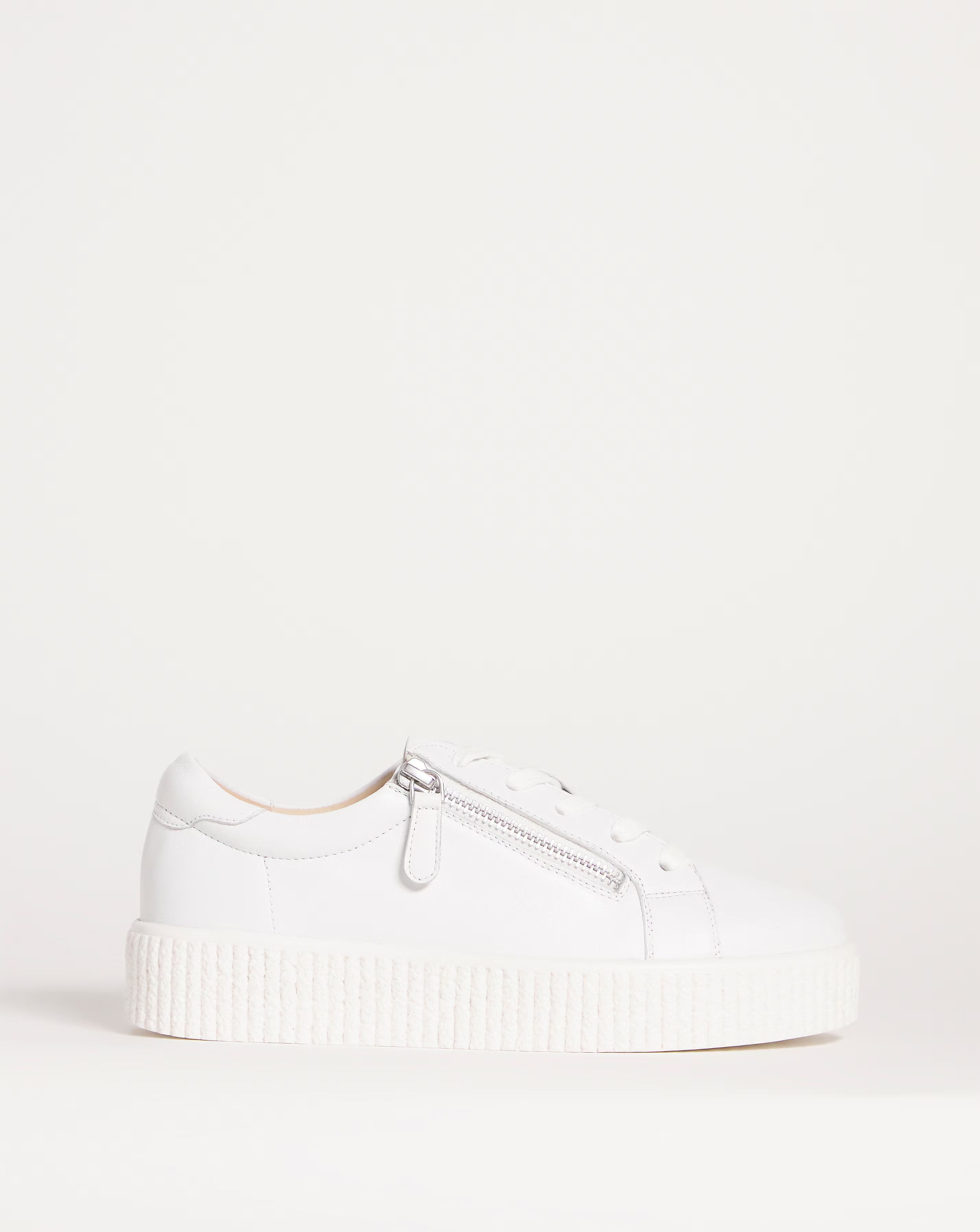 Talulah Leather Side Zip Trainers - Wide Fit (E)