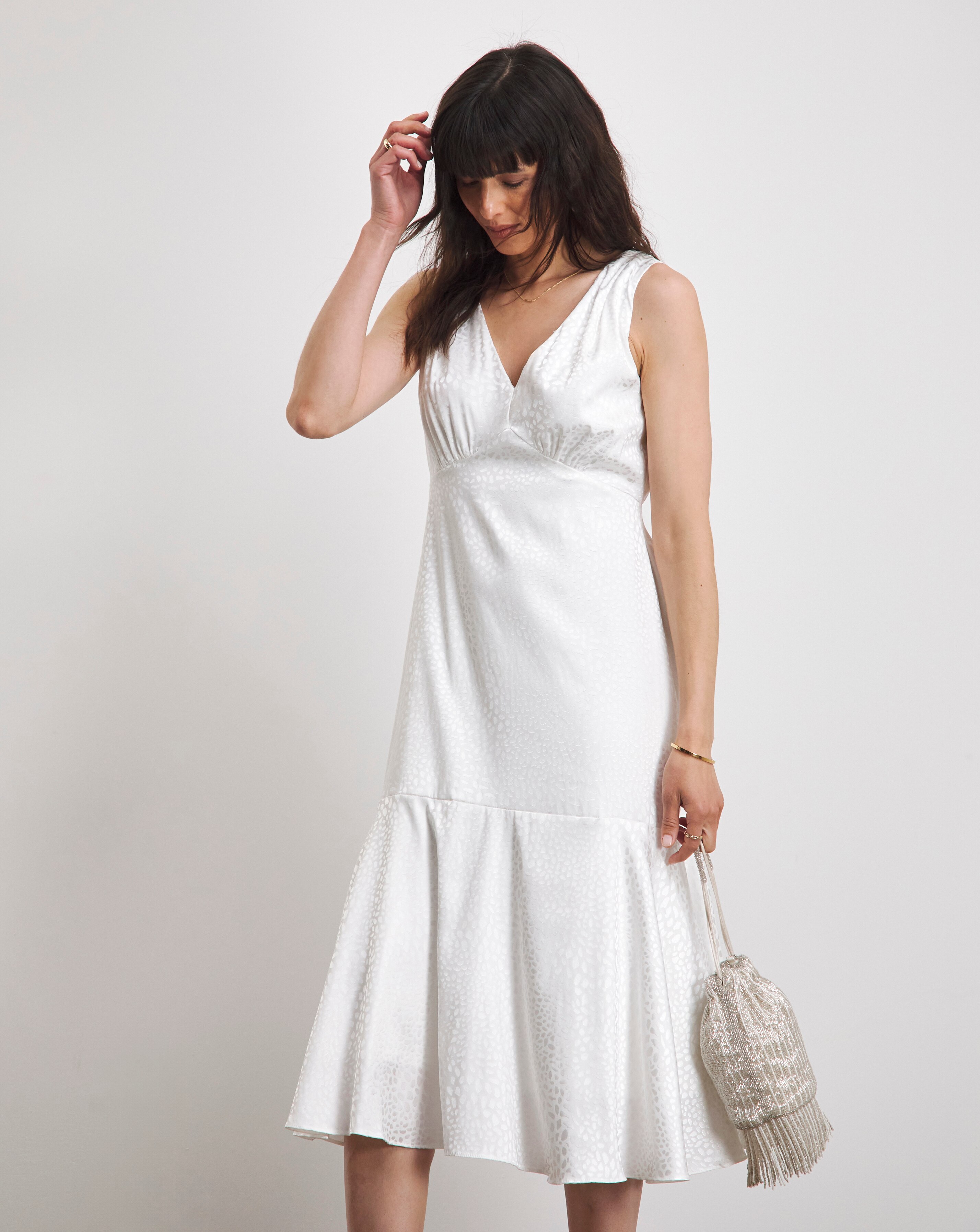 Joanna Hope Ivory Jacquard Bridal Midi Dress 4 Joanna Hope Ivory Jacquard Bridal Midi Dress