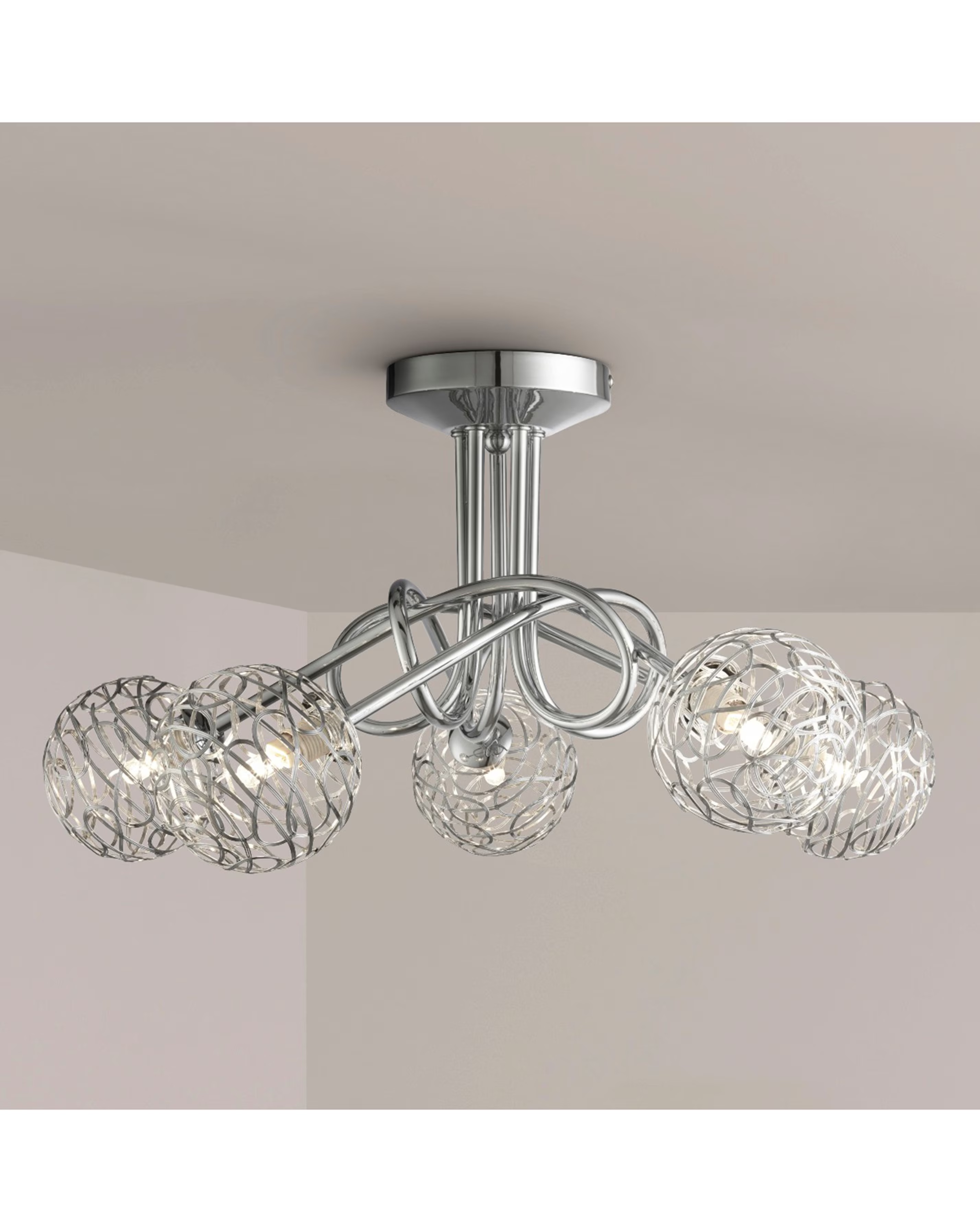 Twist Five Light Ceiling Fitting