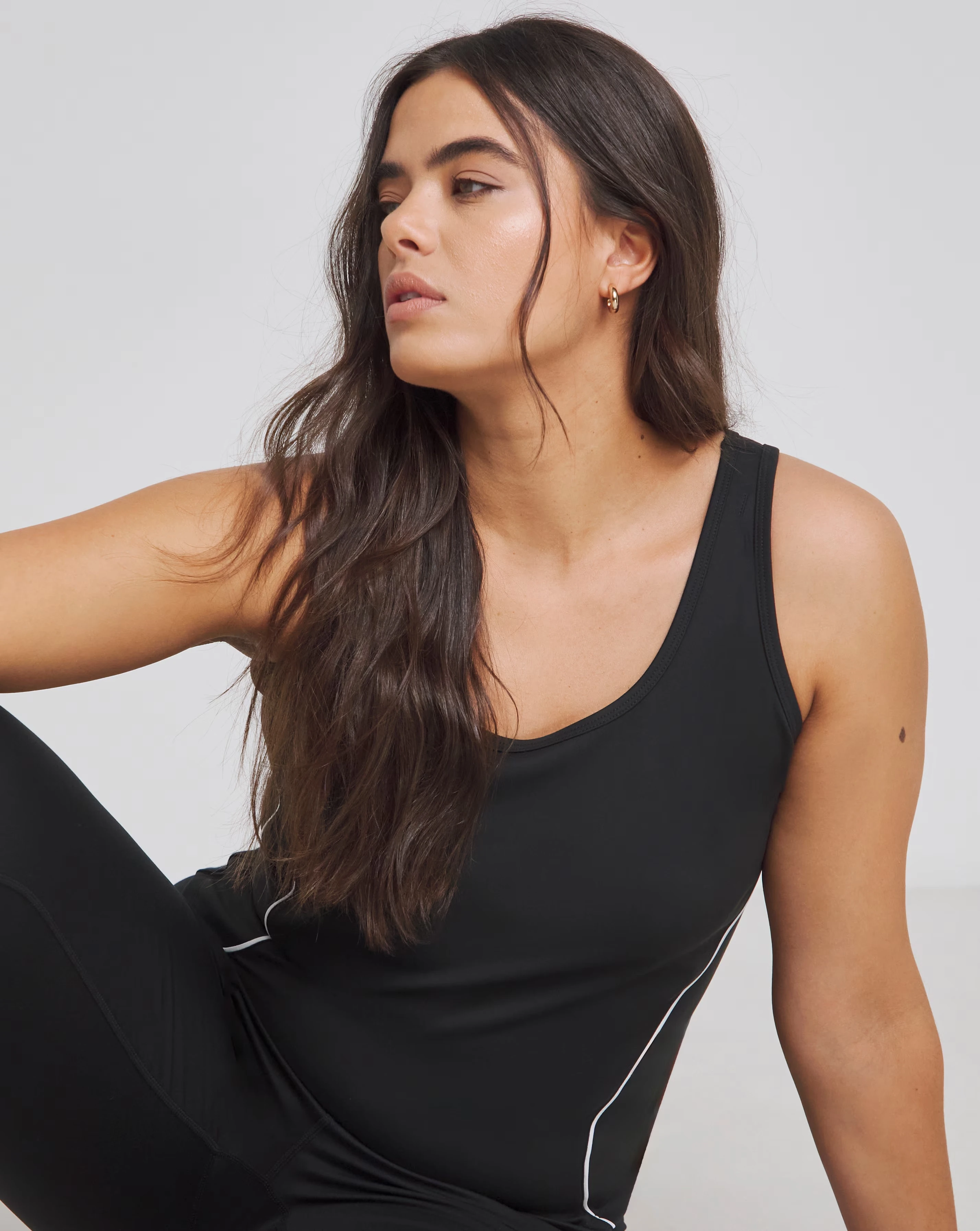 Simply Be SB3 Black & White Active Piping Vest 1 Simply Be SB3 Black & White Active Piping Vest