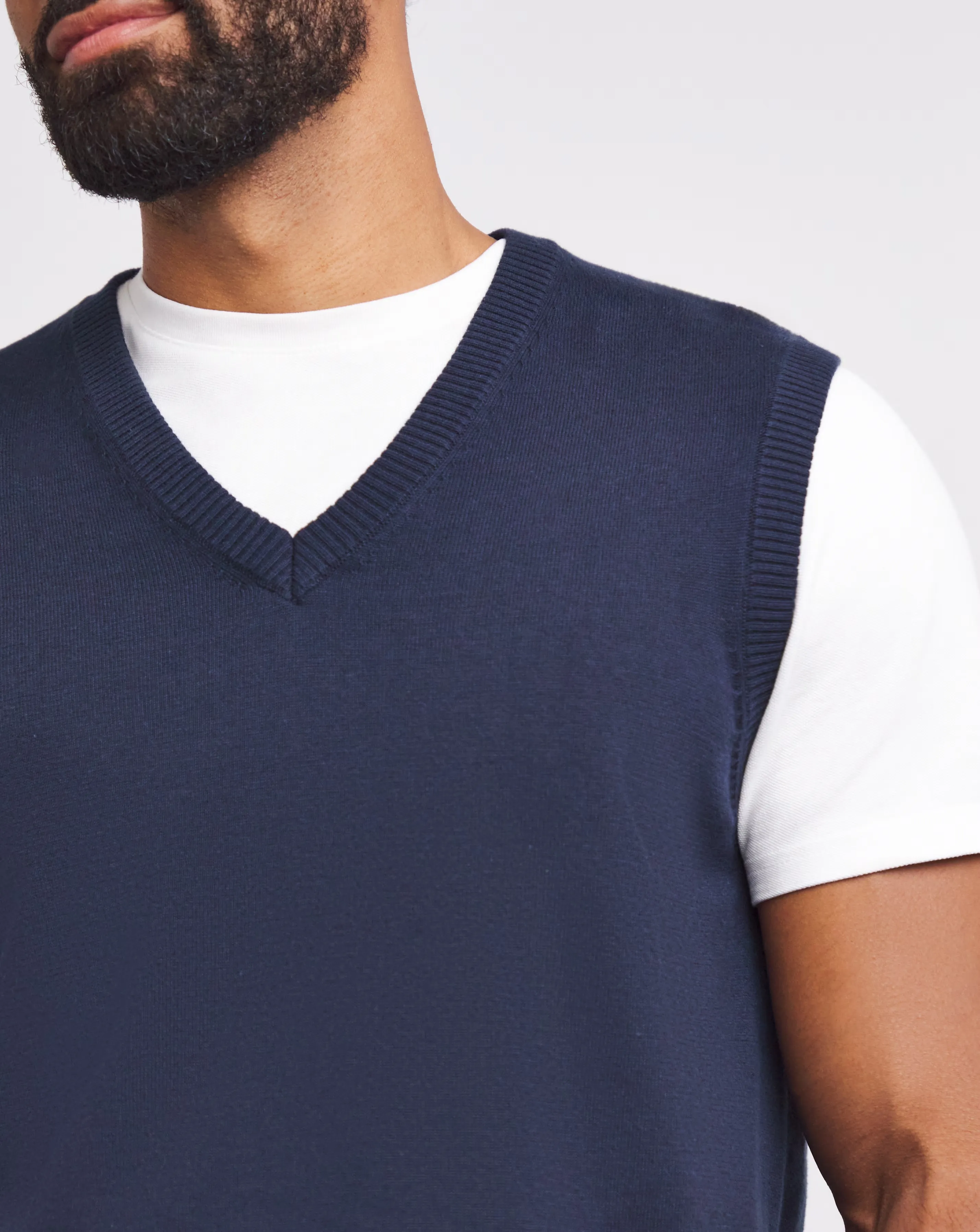 Navy Cotton Sweater Vest 3 Navy Cotton Sweater Vest
