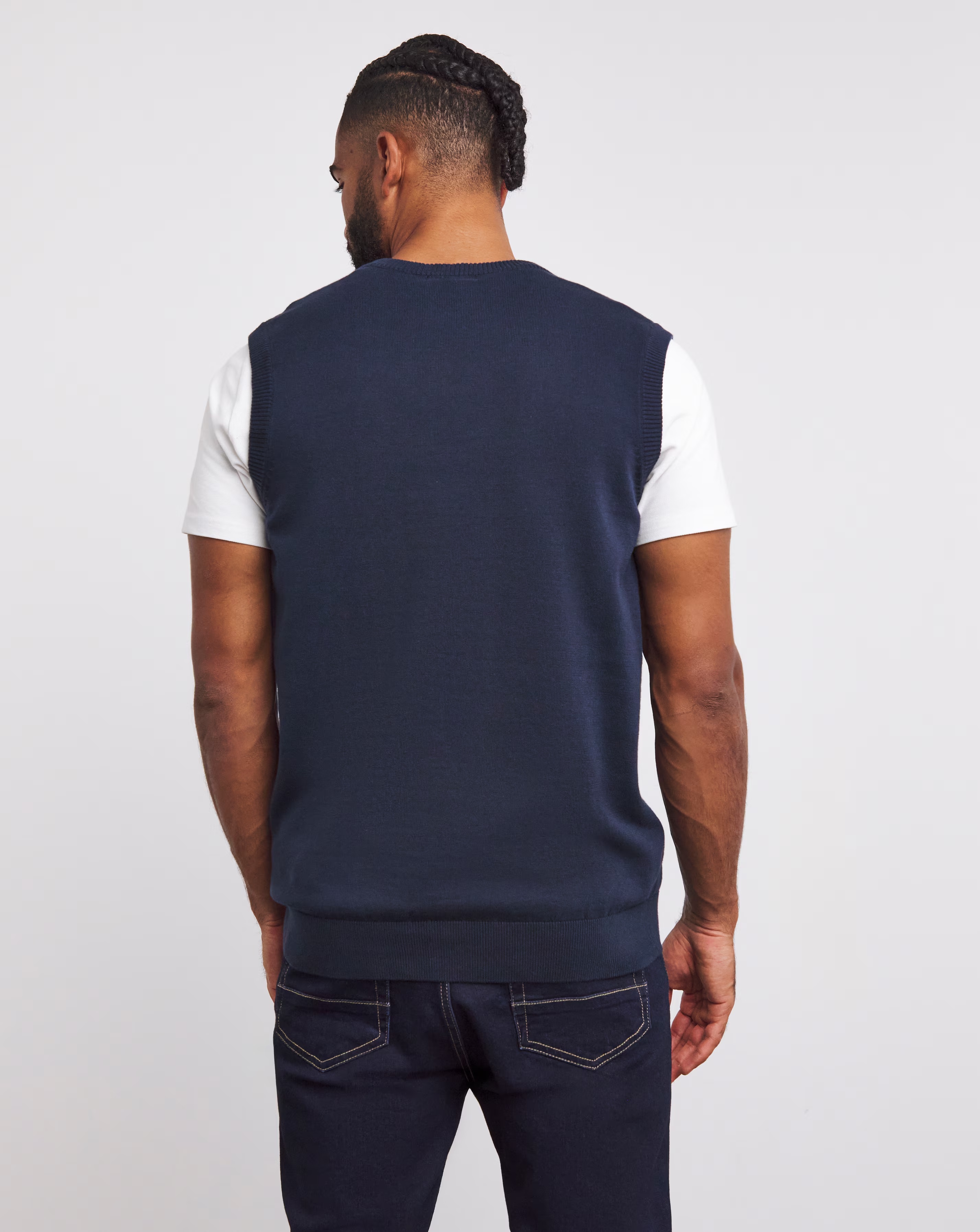 Navy Cotton Sweater Vest 4 Navy Cotton Sweater Vest