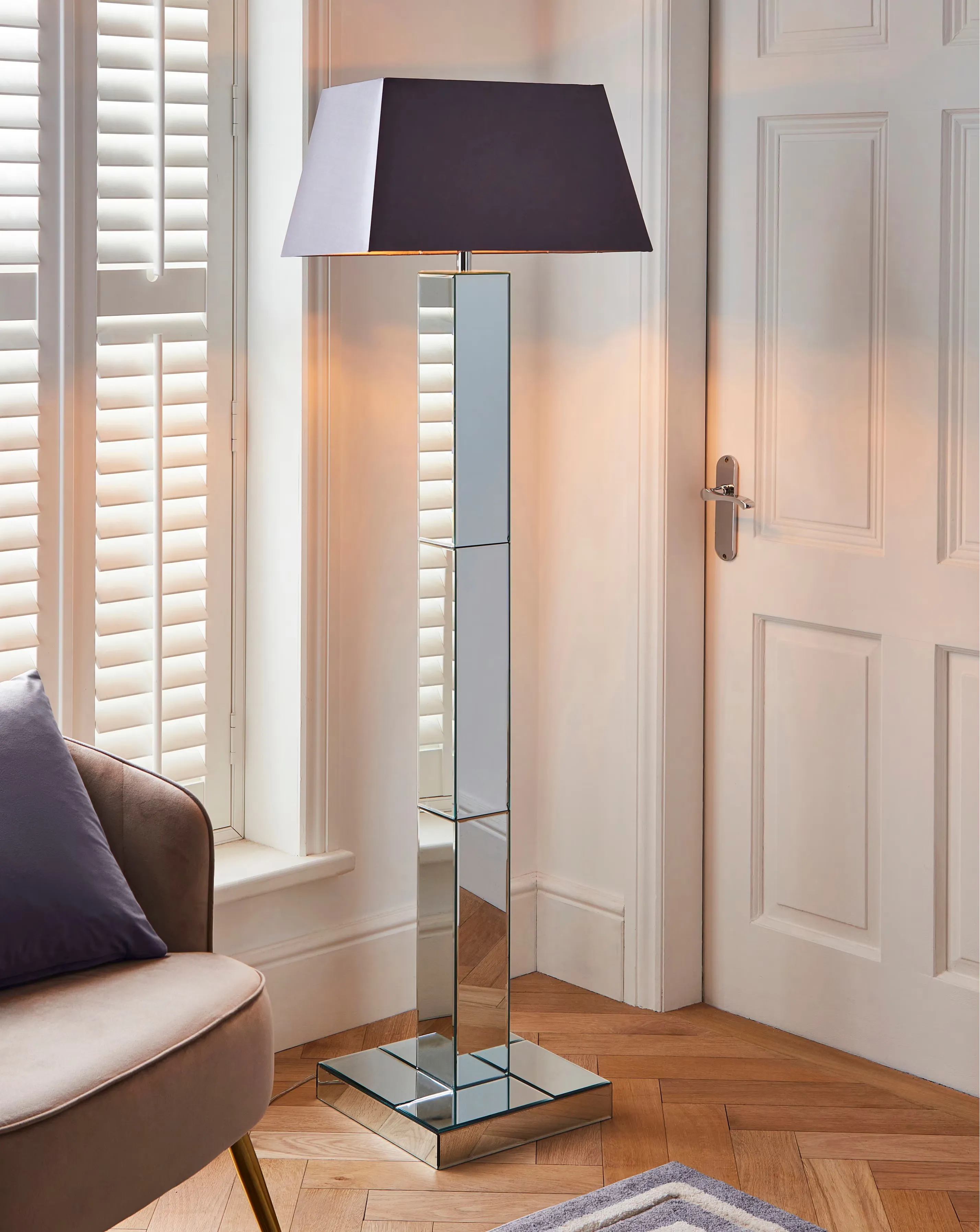 Joanna Hope Mia Mirrored Floor Lamp