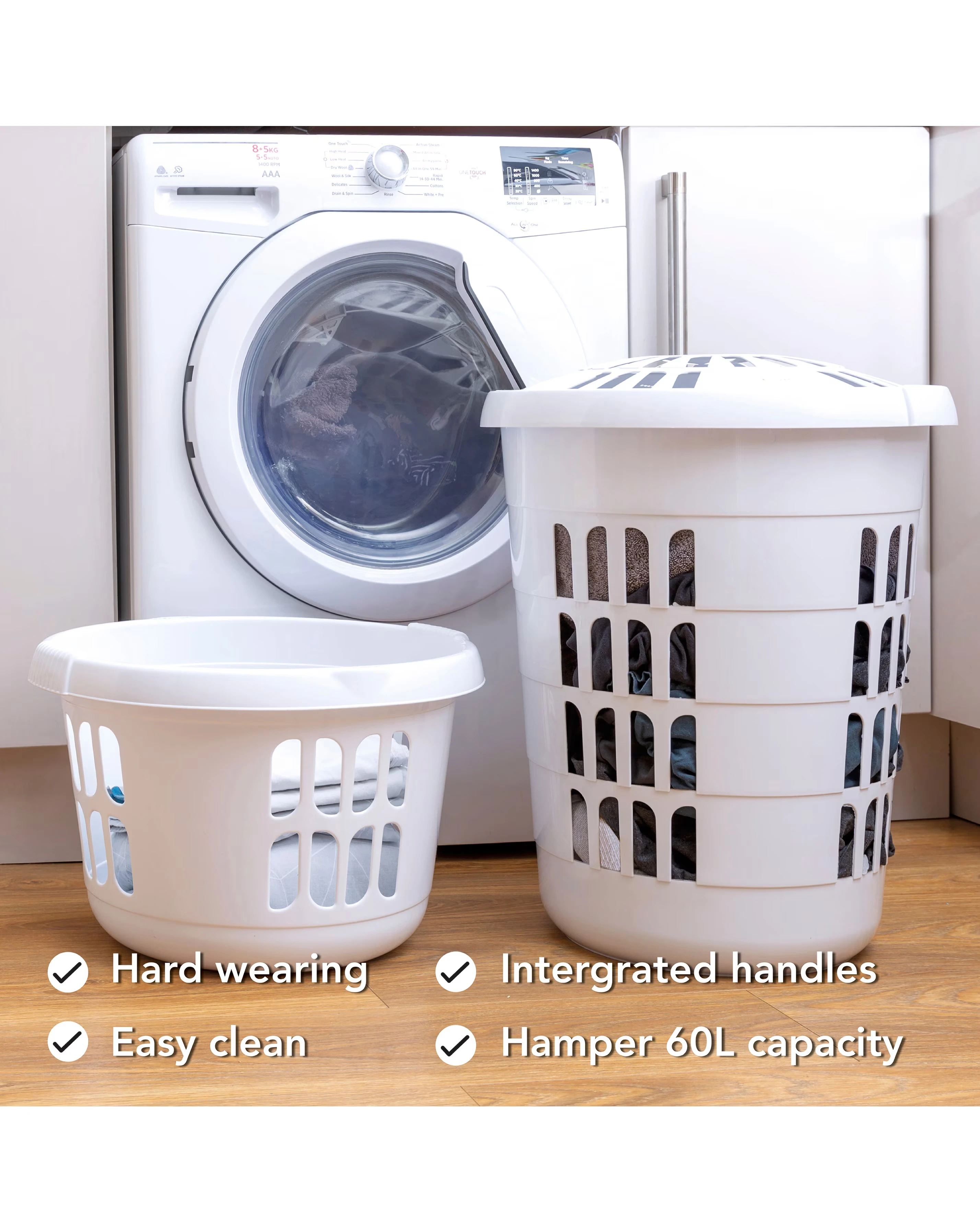Wham Laundry Deluxe Round Laundry Bucket & Basket Set 7 Wham Laundry Deluxe Round Laundry Bucket & Basket Set
