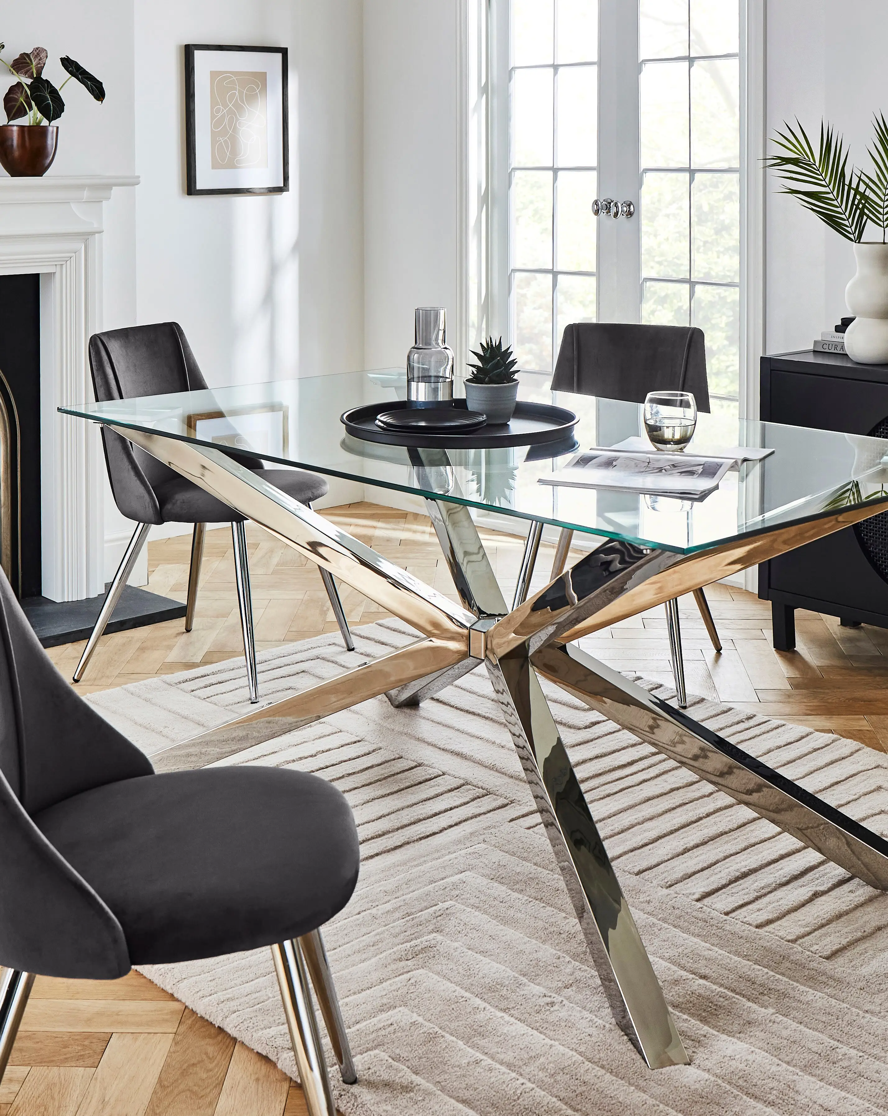 Bodie Stainless Steel 6 Seater Dining Table