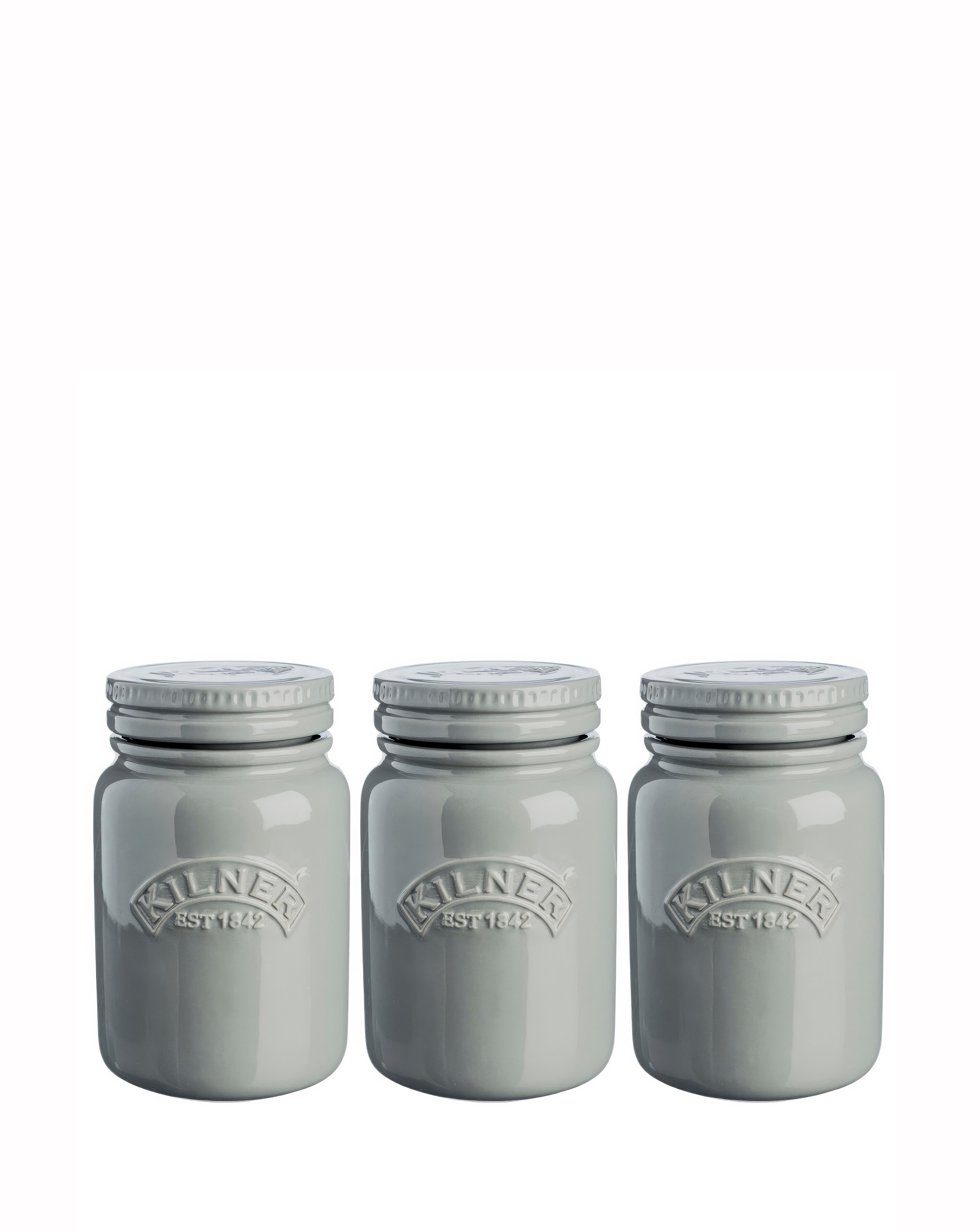 Kilner Set of 3 Ceramic Storage Jars - Morning Mist