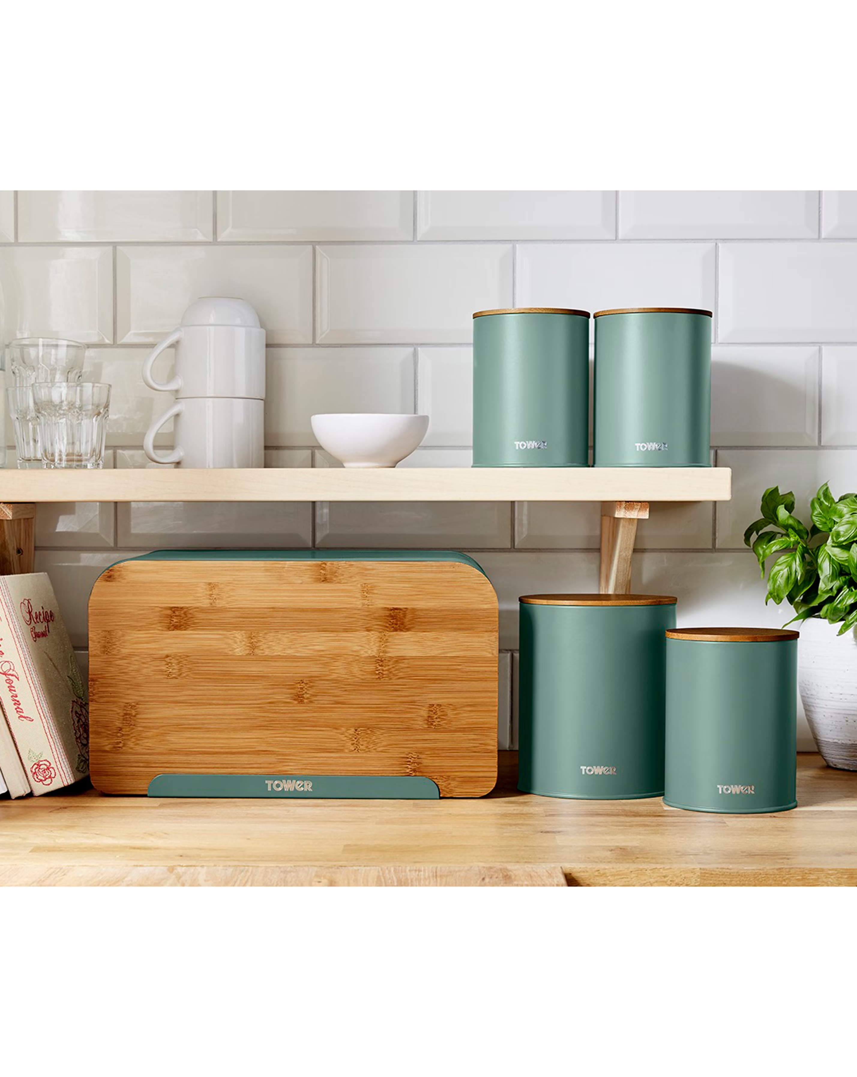 Tower Scandi 5 Piece Storage Set Green 2 Tower Scandi 5 Piece Storage Set Green