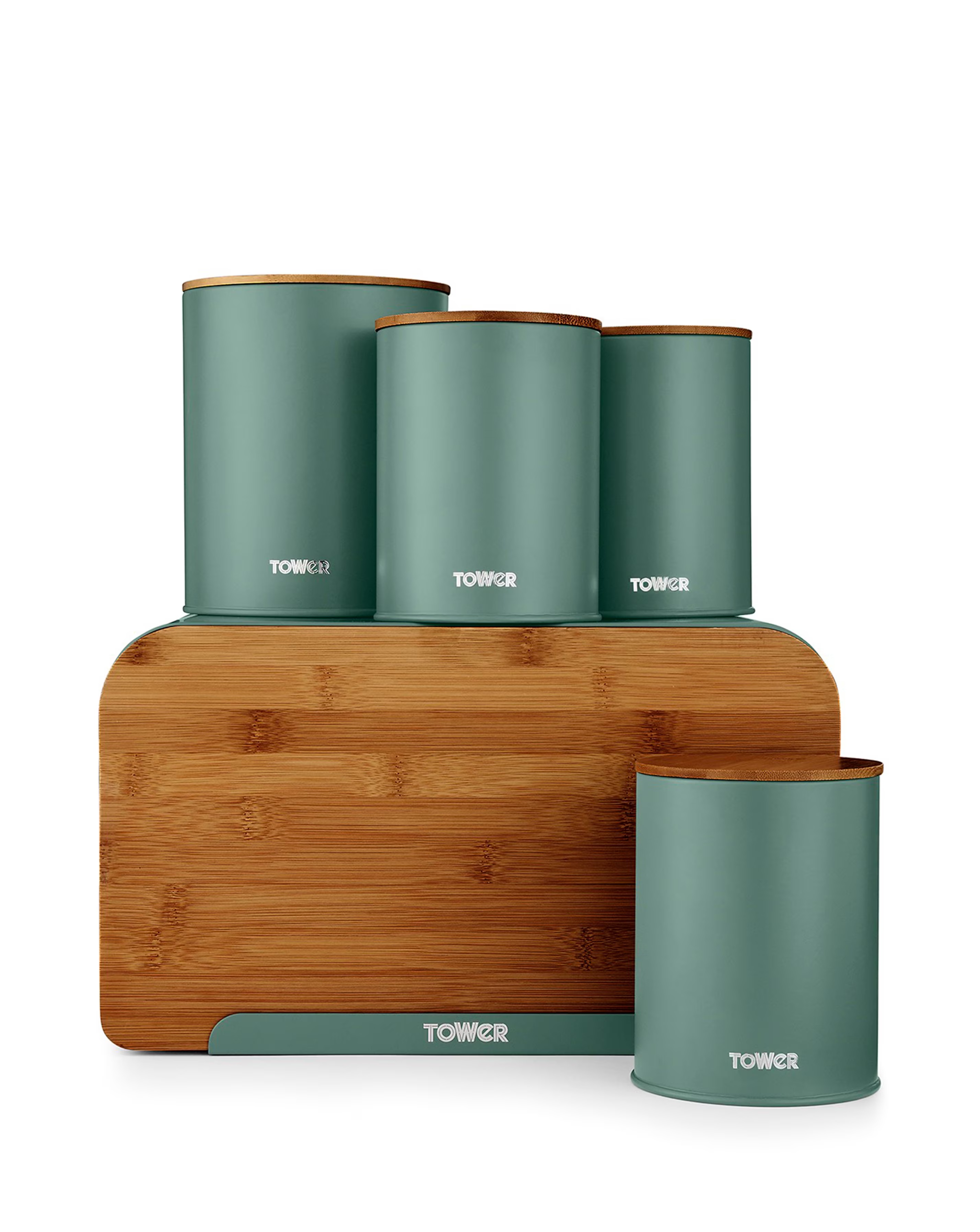 Tower Scandi 5 Piece Storage Set Green 3 Tower Scandi 5 Piece Storage Set Green