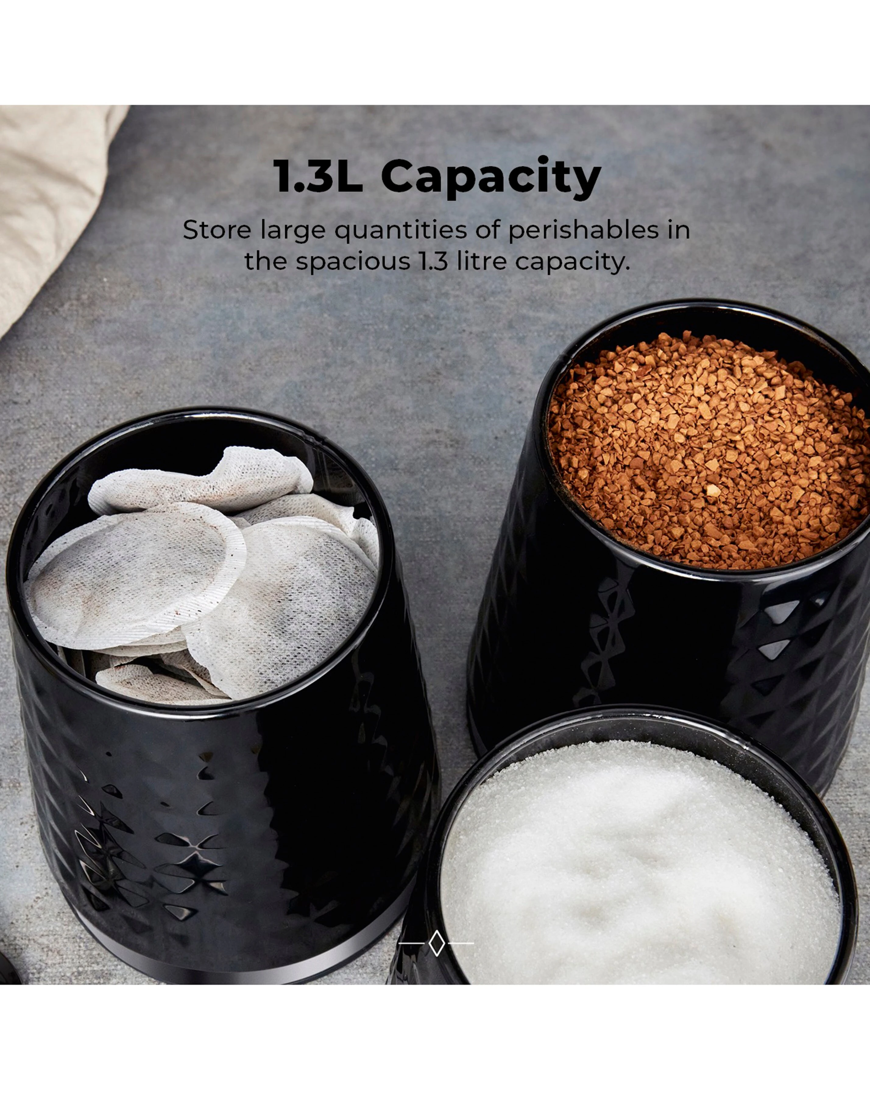 Tower Solitaire Set of 3 Canisters-Black 7 Tower Solitaire Set of 3 Canisters-Black