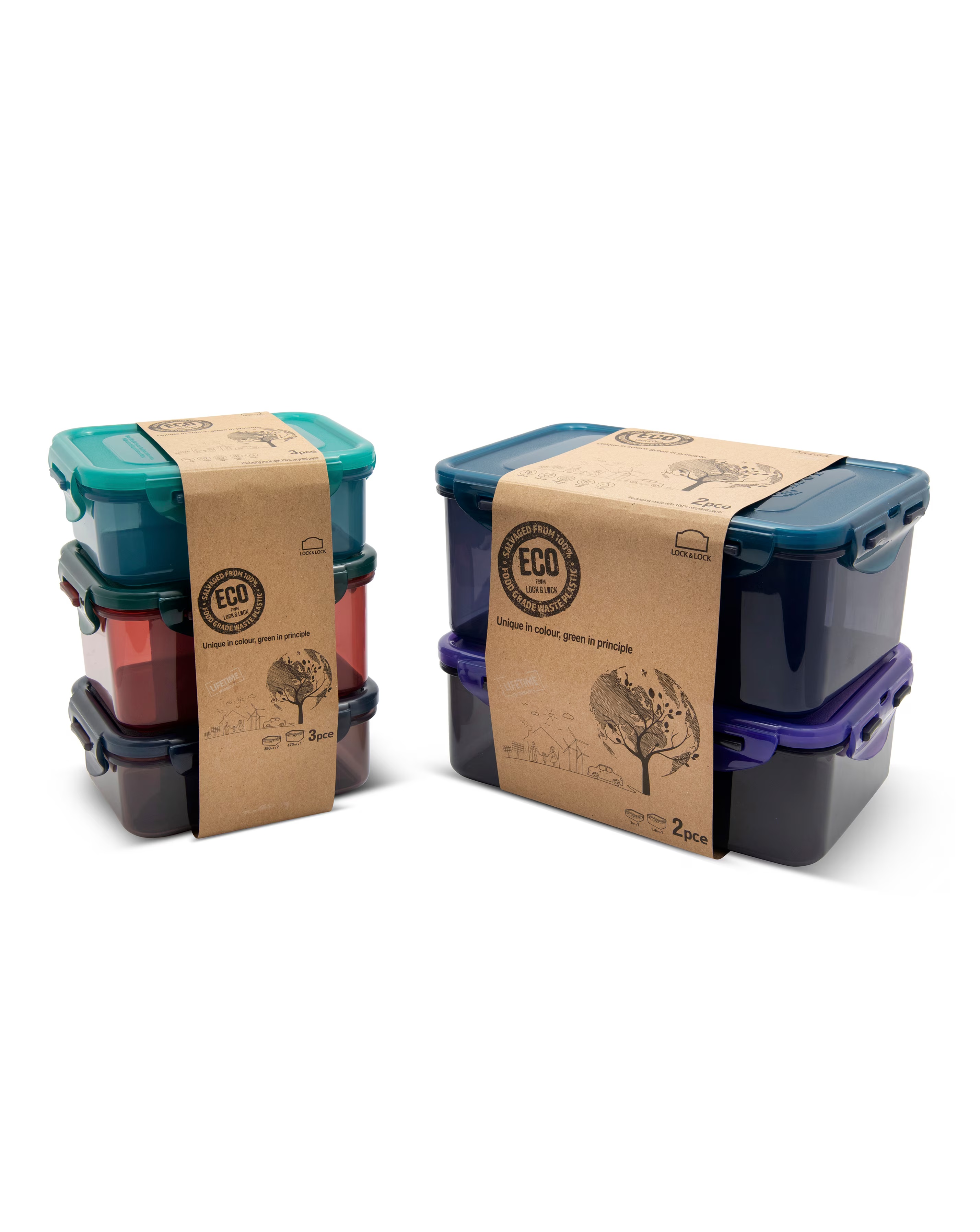 LocknLock Eco 5 Piece Container Set 2 LocknLock Eco 5 Piece Container Set