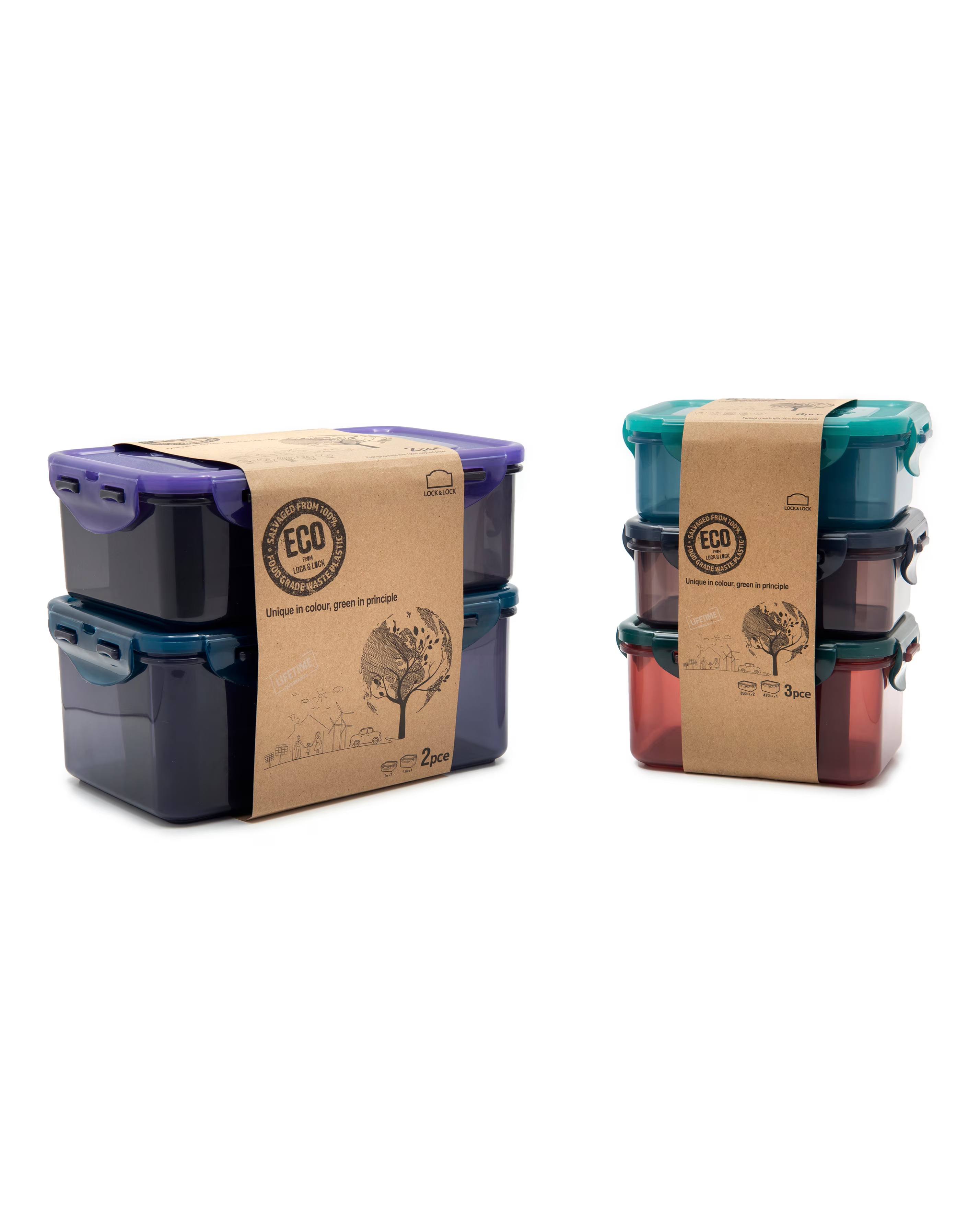 LocknLock Eco 5 Piece Container Set 3 LocknLock Eco 5 Piece Container Set