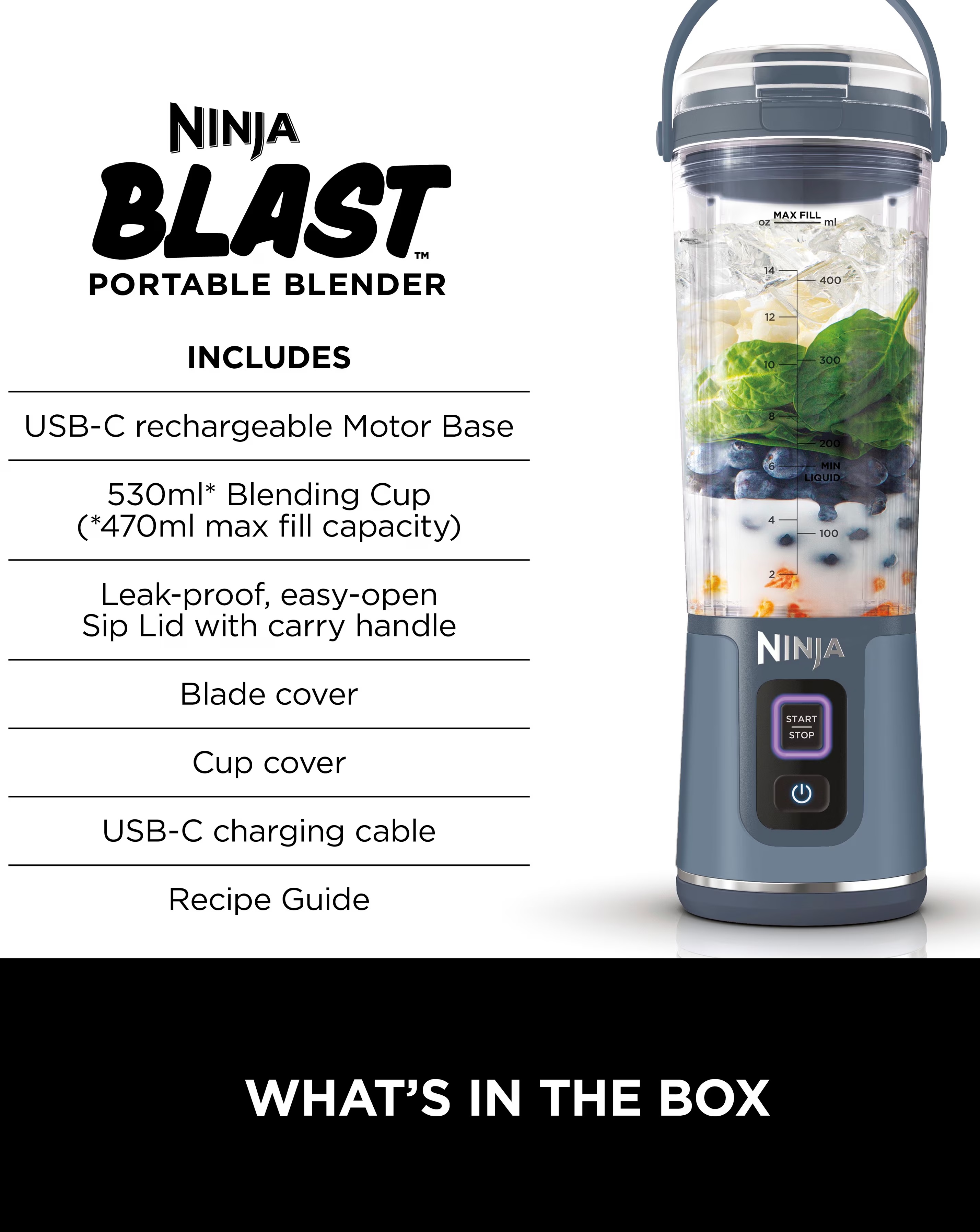 Ninja Blast Cordless Power Blender BC151UKNV 10 Ninja Blast Cordless Power Blender BC151UKNV